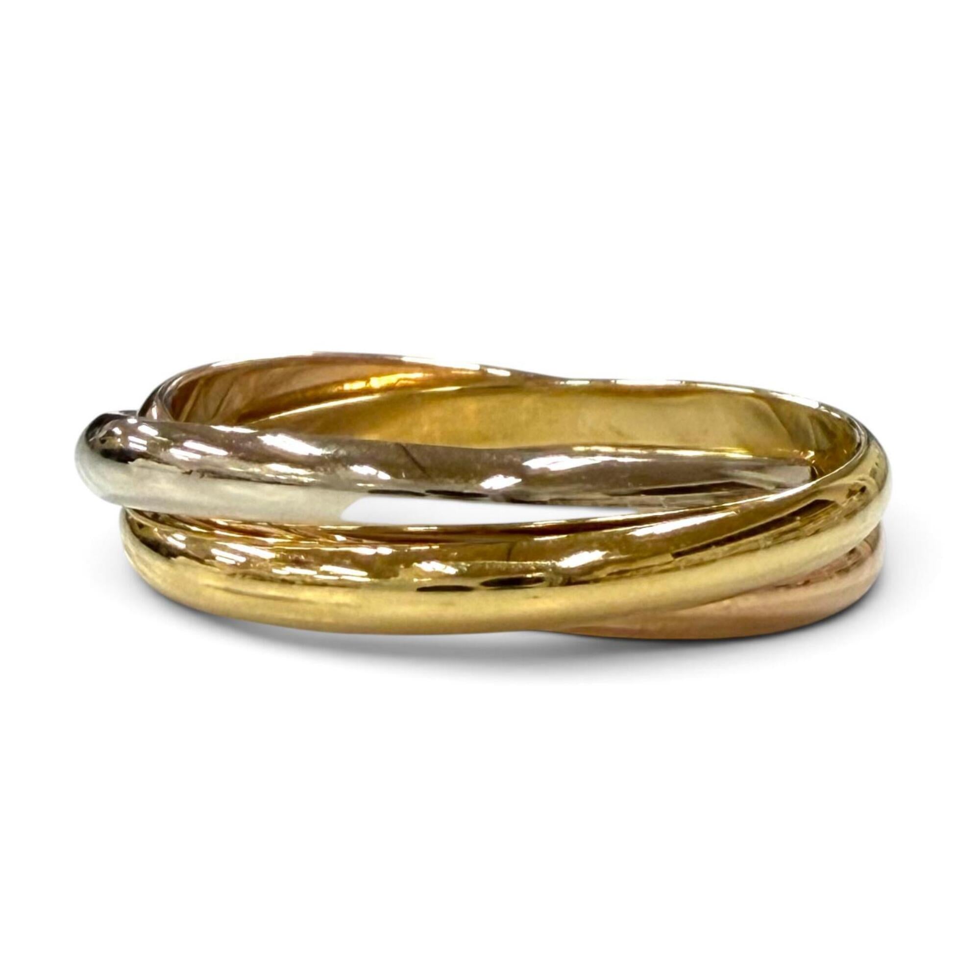 Cartier Silver Pink Gold Yellow Gold Yellow Gold (18K) Pink Gold (18K) Band Ring (Pre-Owned)