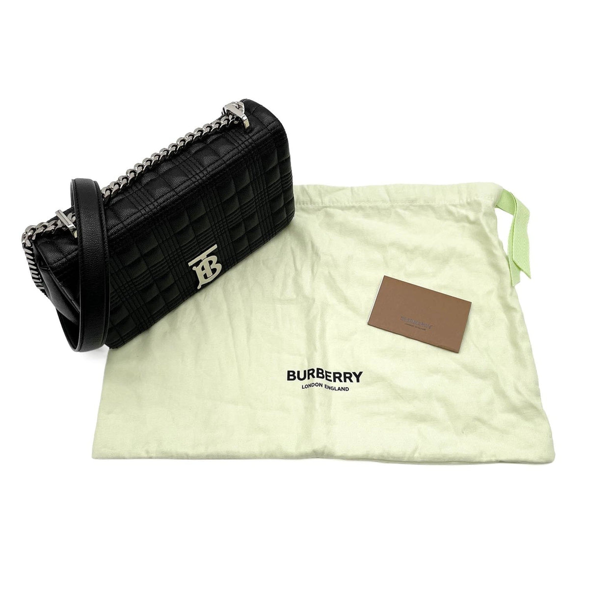 Burberry Black Silver Leather Shoulder Bag (Pre-Owned)