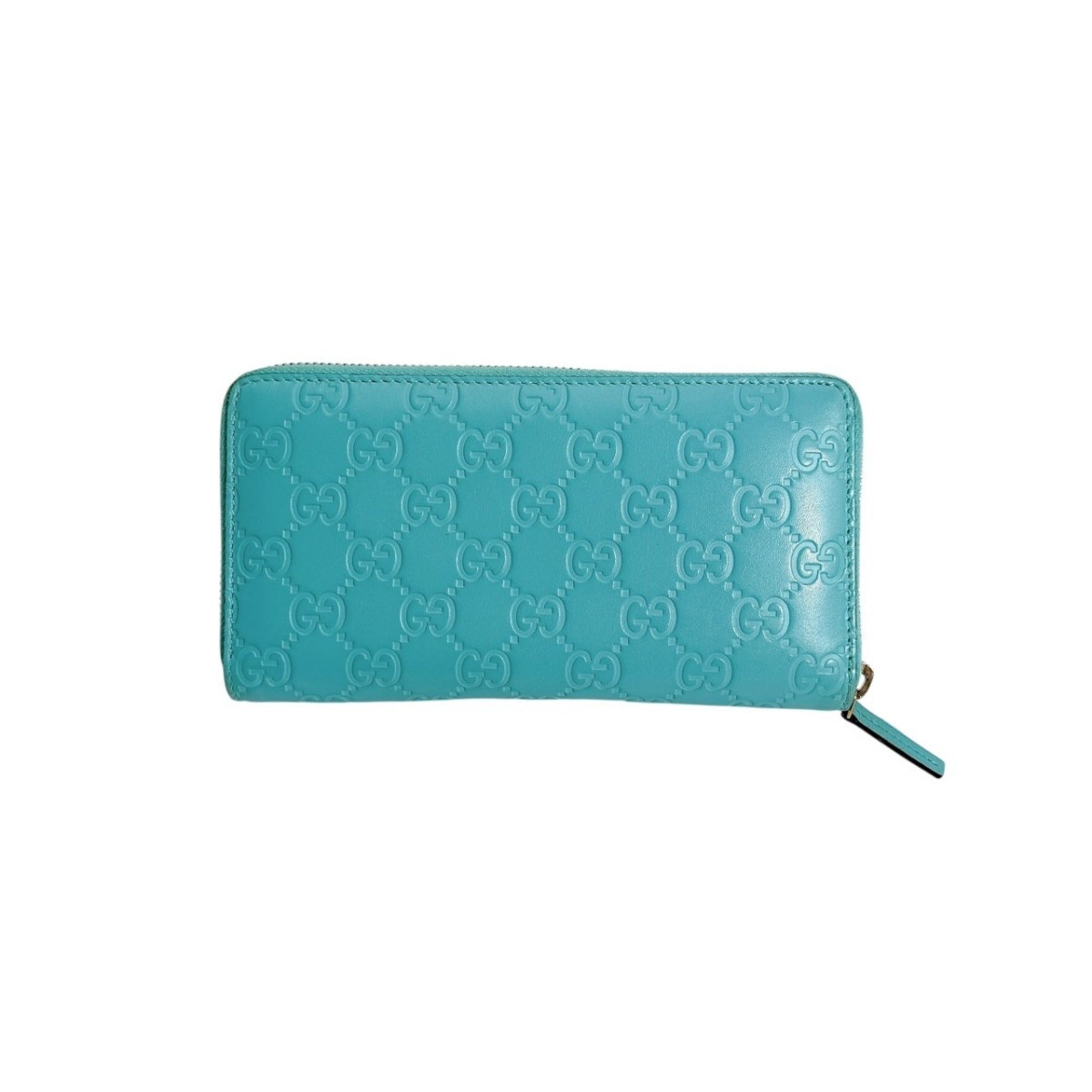 Gucci Blue Light Blue Leather Long Wallet (Bi-Fold) (Pre-Owned)