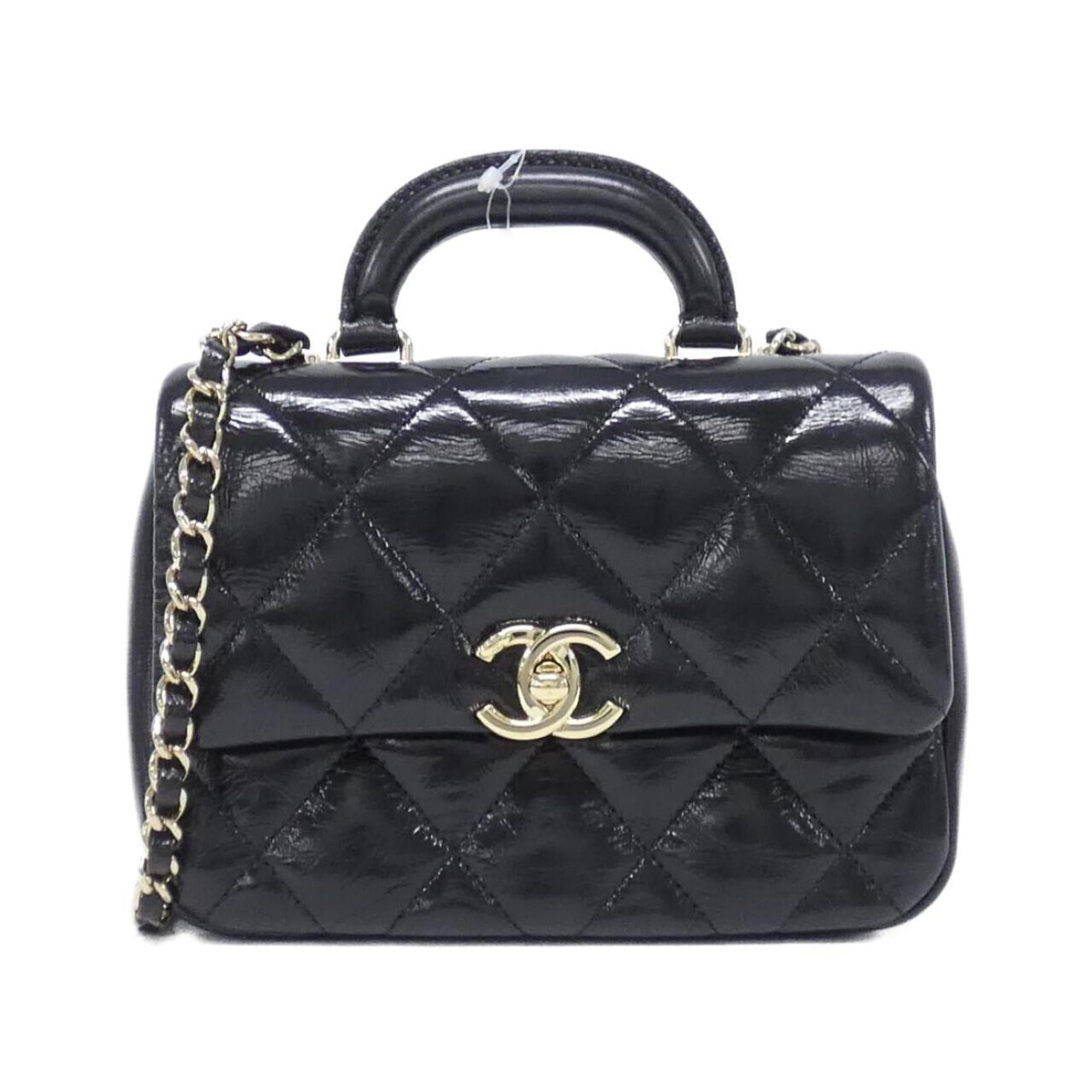 Chanel Black Leather Handbag (Pre-Owned)