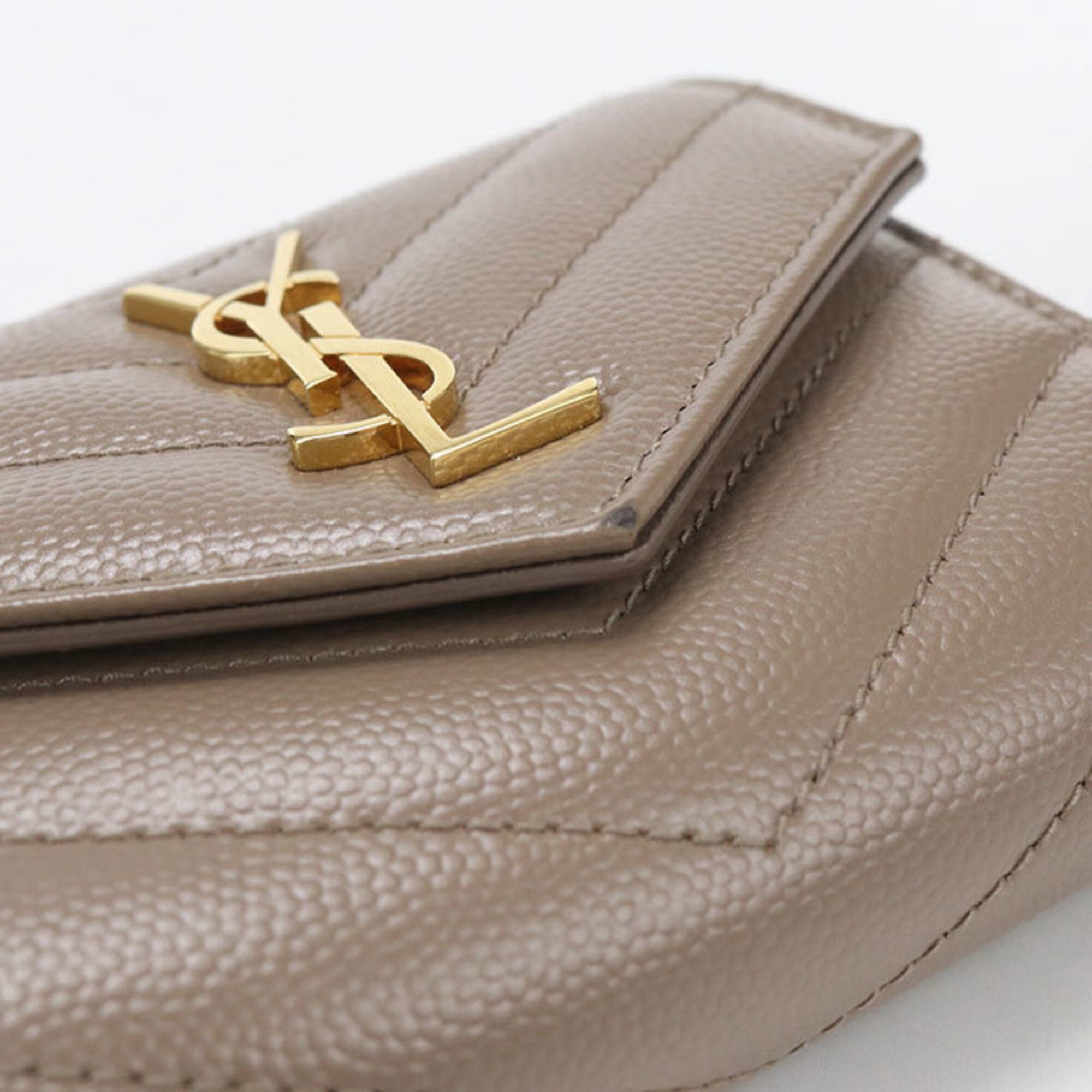Saint Laurent Brown Leather Wallet (Tri-Fold) (Pre-Owned)