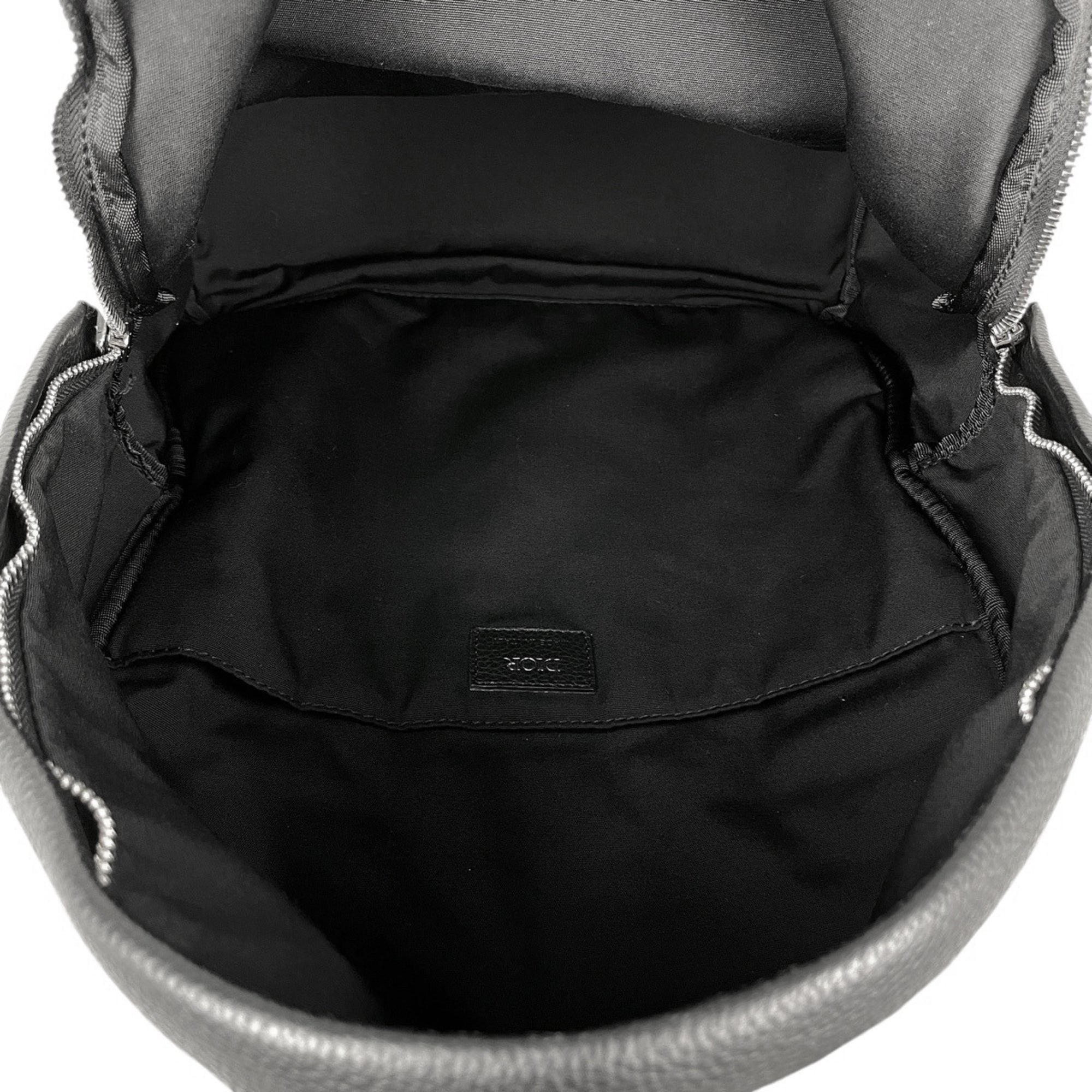 Christian Dior Black Blue Canvas Leather Backpack (Pre-Owned)