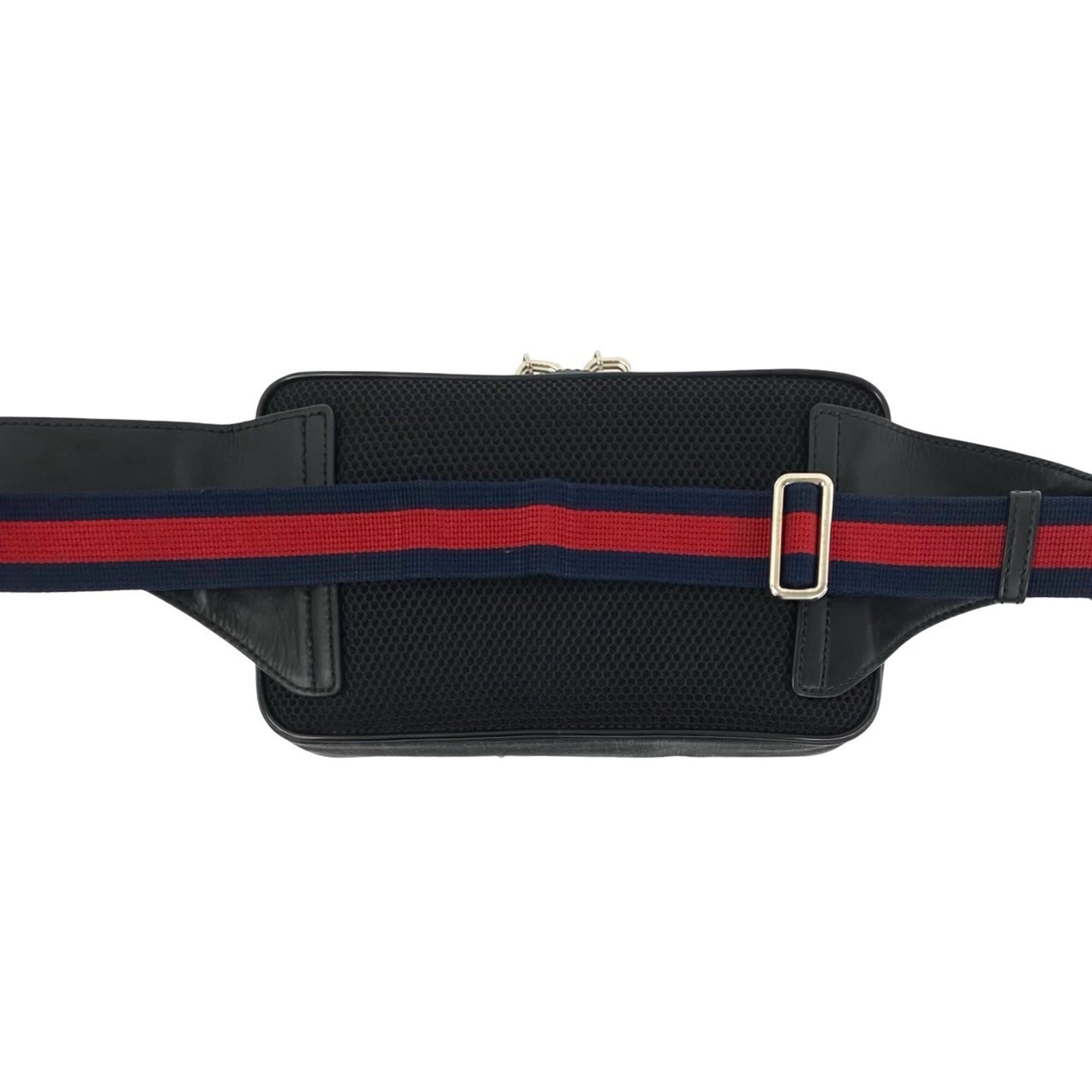Gucci Black Navy Red Color Leather Pvc Pouch Shoulder Bag Sling Bag (Pre-Owned)