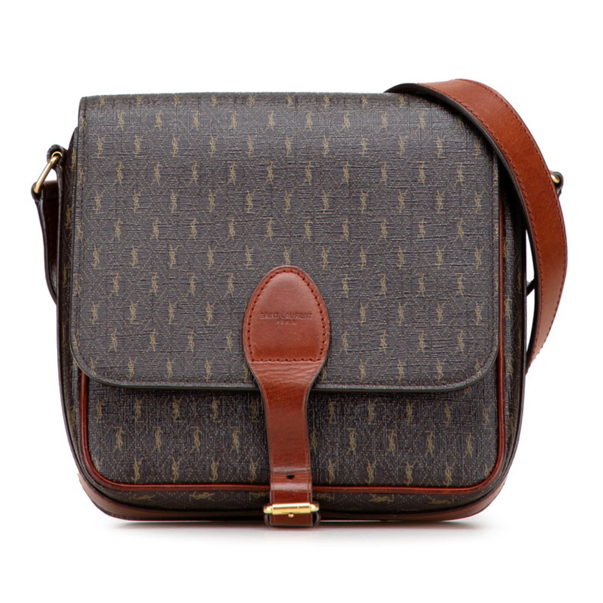 Saint Laurent Brown Pvc Leather Shoulder Bag (Pre-Owned)