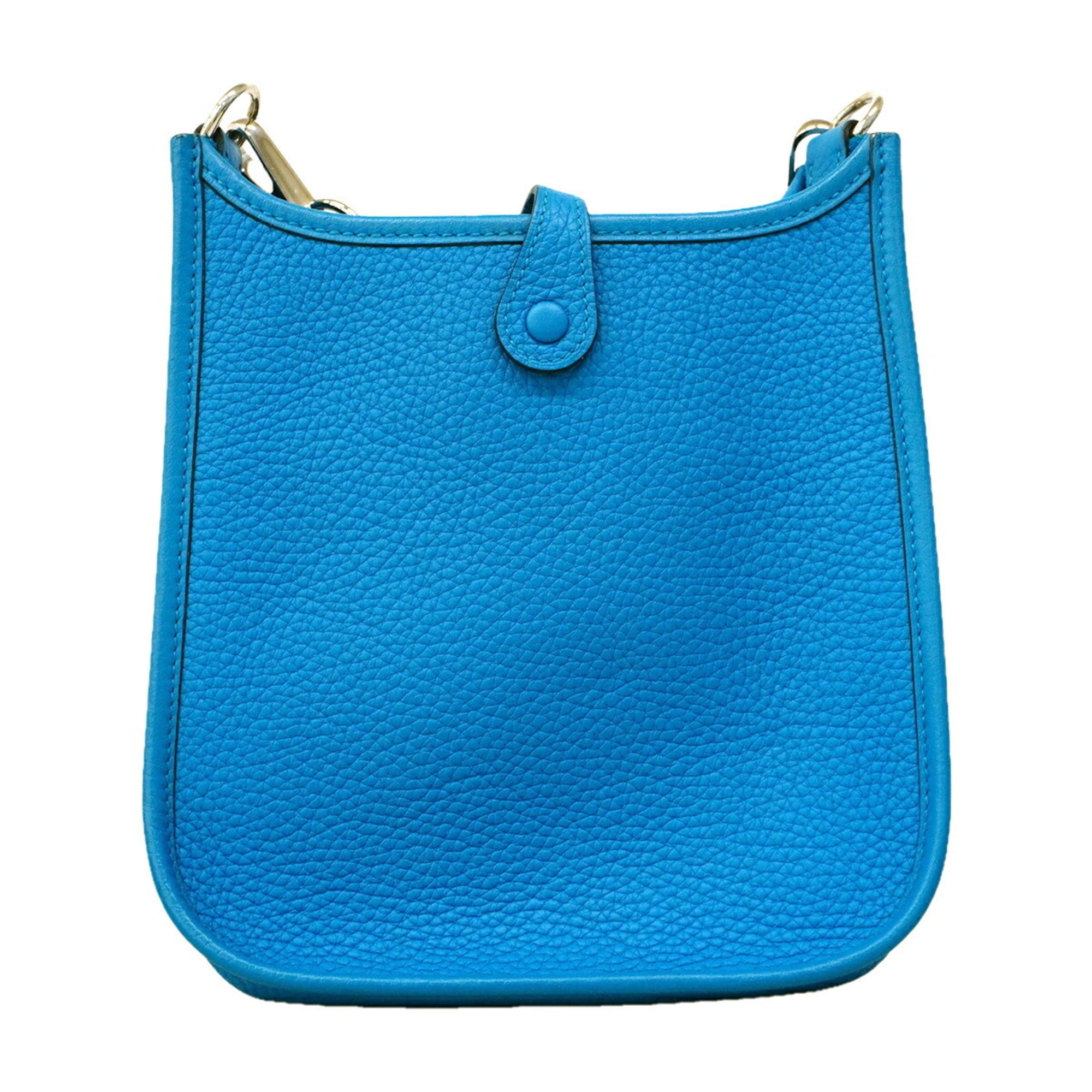 Hermes Blue Taurillon Clemence Leather Shoulder Bag (Pre-Owned)