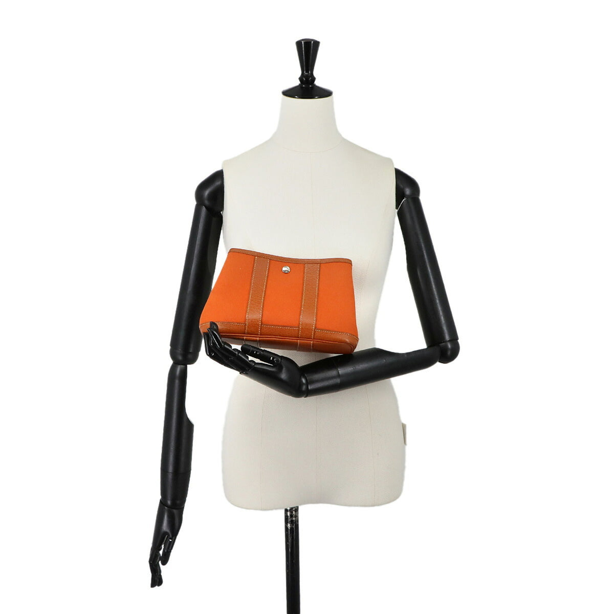 Hermes Potiron Toile Officier Leather Handbag (Pre-Owned)