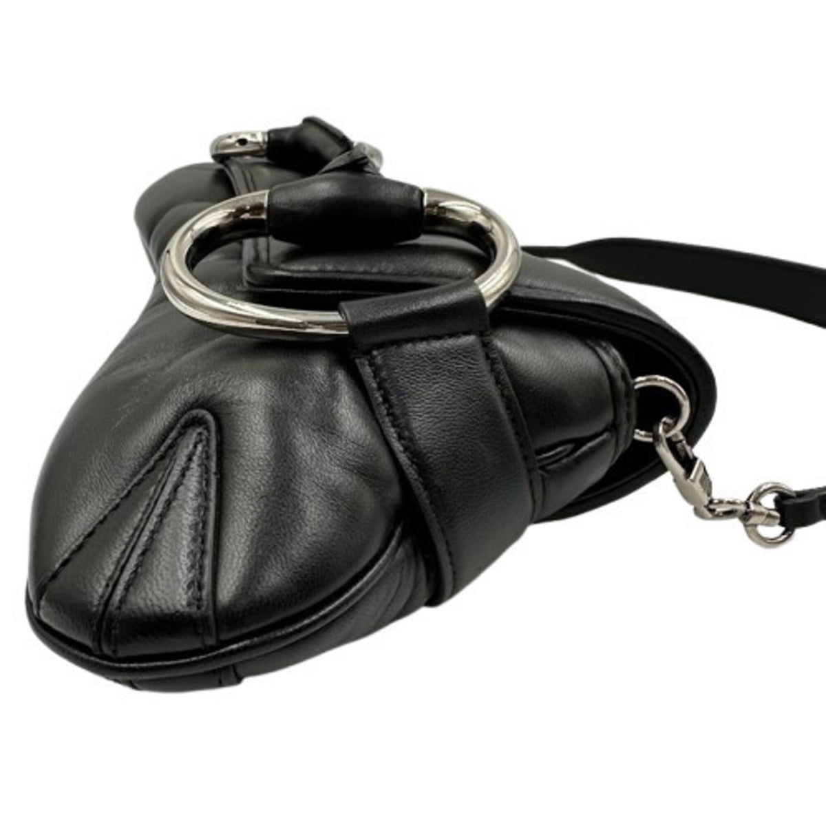Gucci Horsebit Black Leather Shoulder Bag (Pre-Owned)