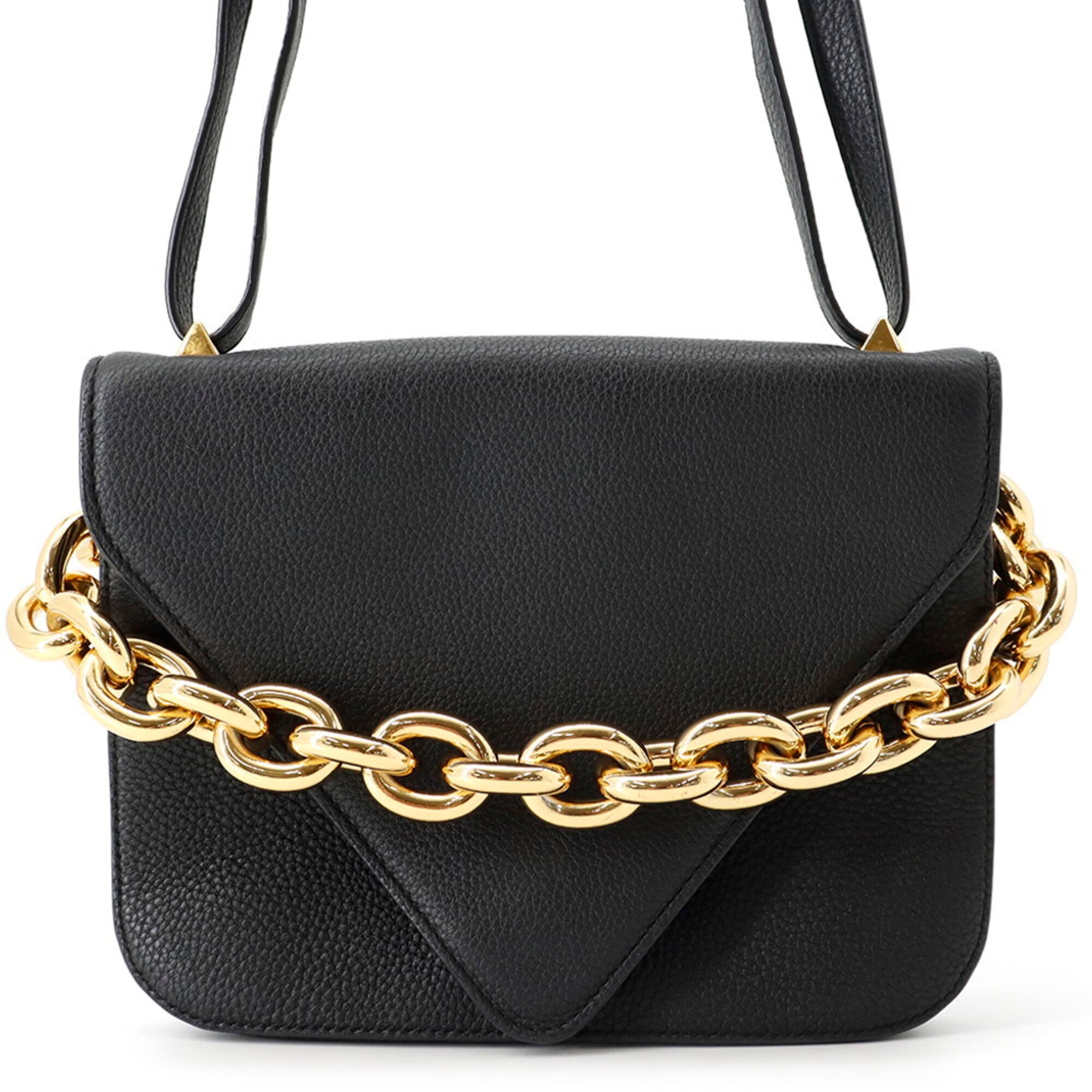 Bottega Veneta Black Leather Handbag Shoulder Bag (Pre-Owned)