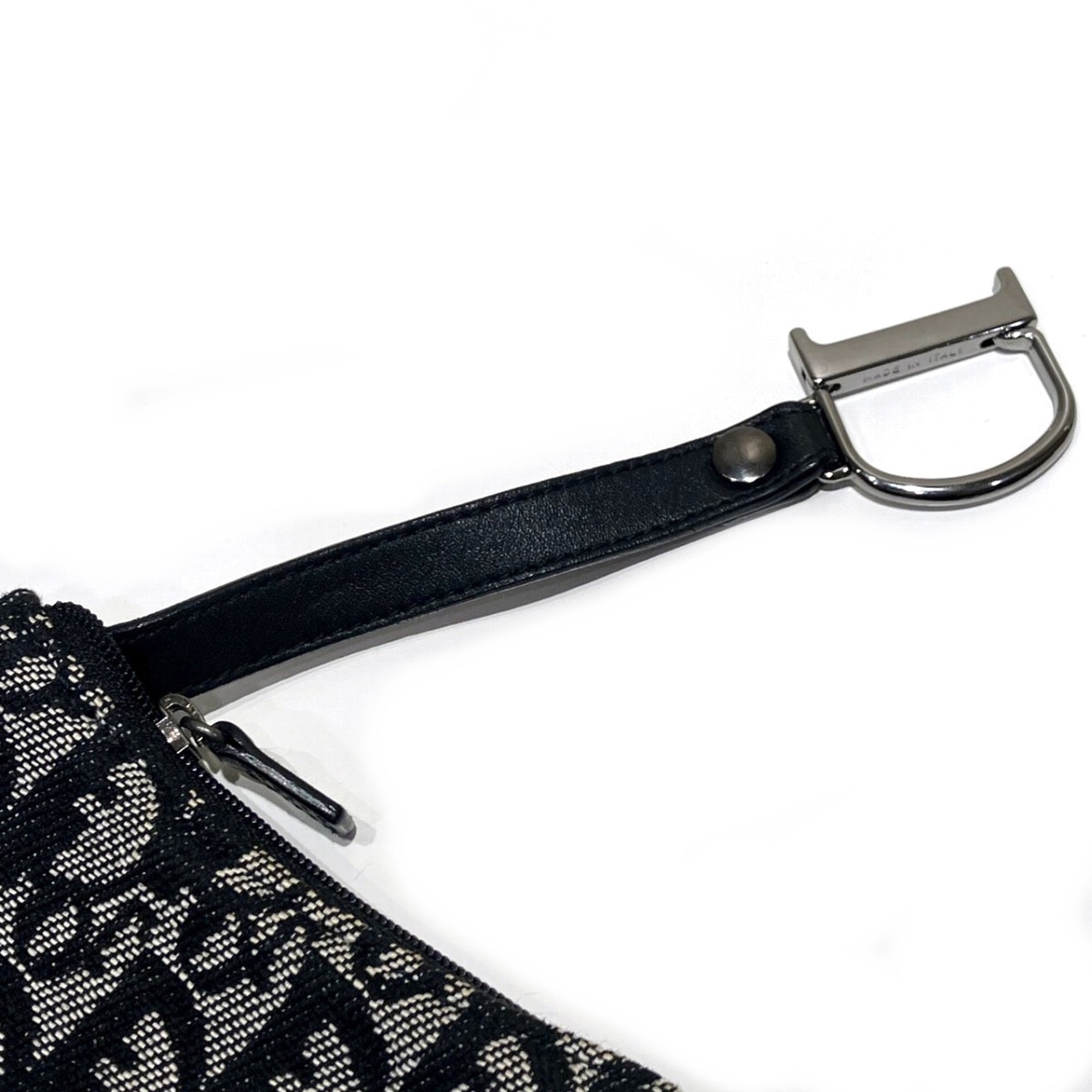 Christian Dior Black White Canvas Leather Coin Purse/Coin Case (Pre-Owned)