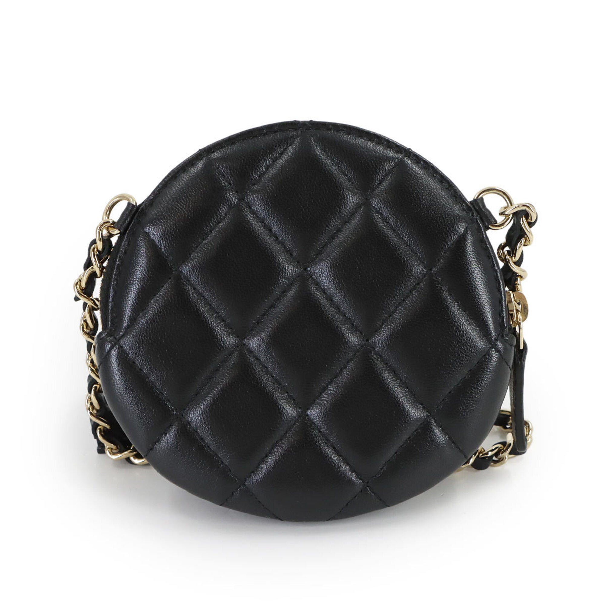 Chanel Black Leather Coin Purse/Coin Case (Pre-Owned)