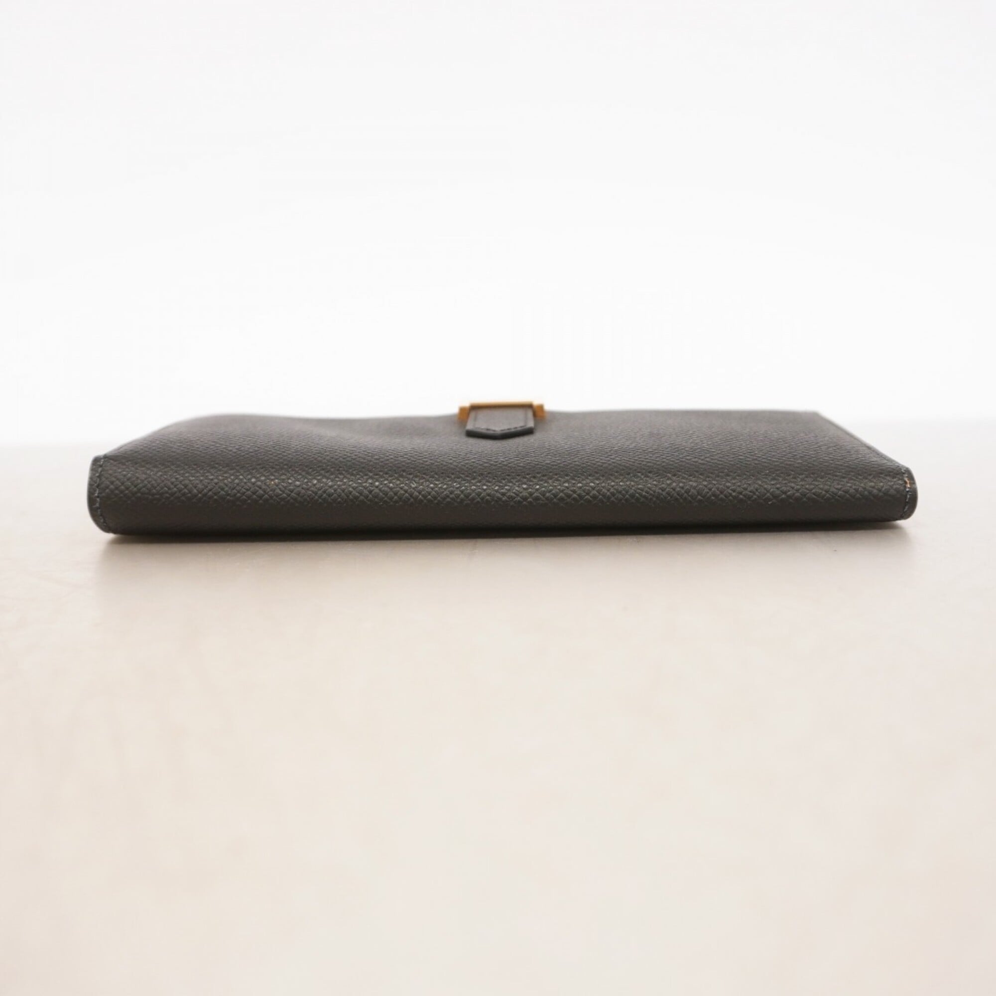 Hermes Black Leather Long Wallet (Bi-Fold) (Pre-Owned)