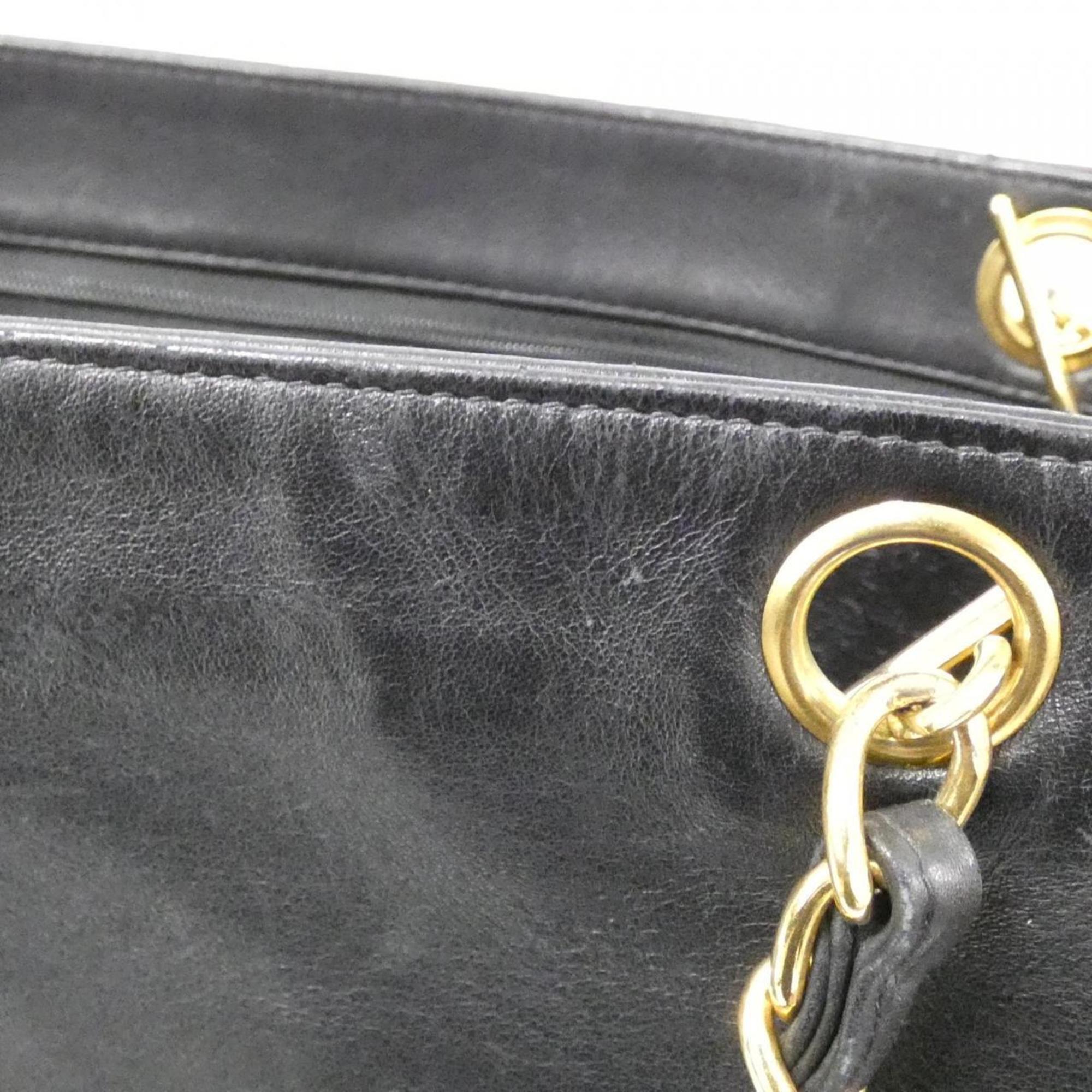 Chanel Black Leather Handbag (Pre-Owned)