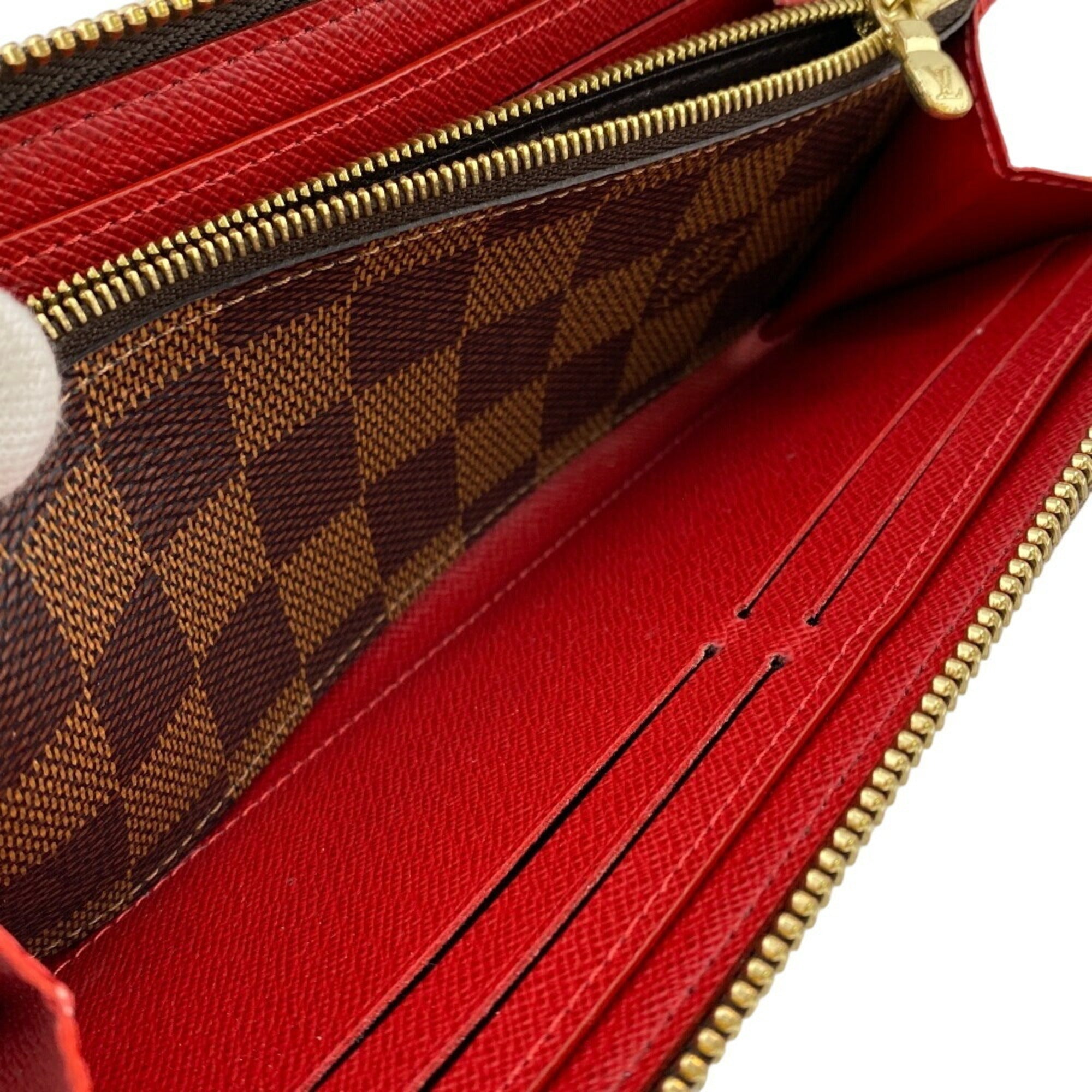 Louis Vuitton Damier Brown Leather Long Wallet (Bi-Fold) (Pre-Owned)