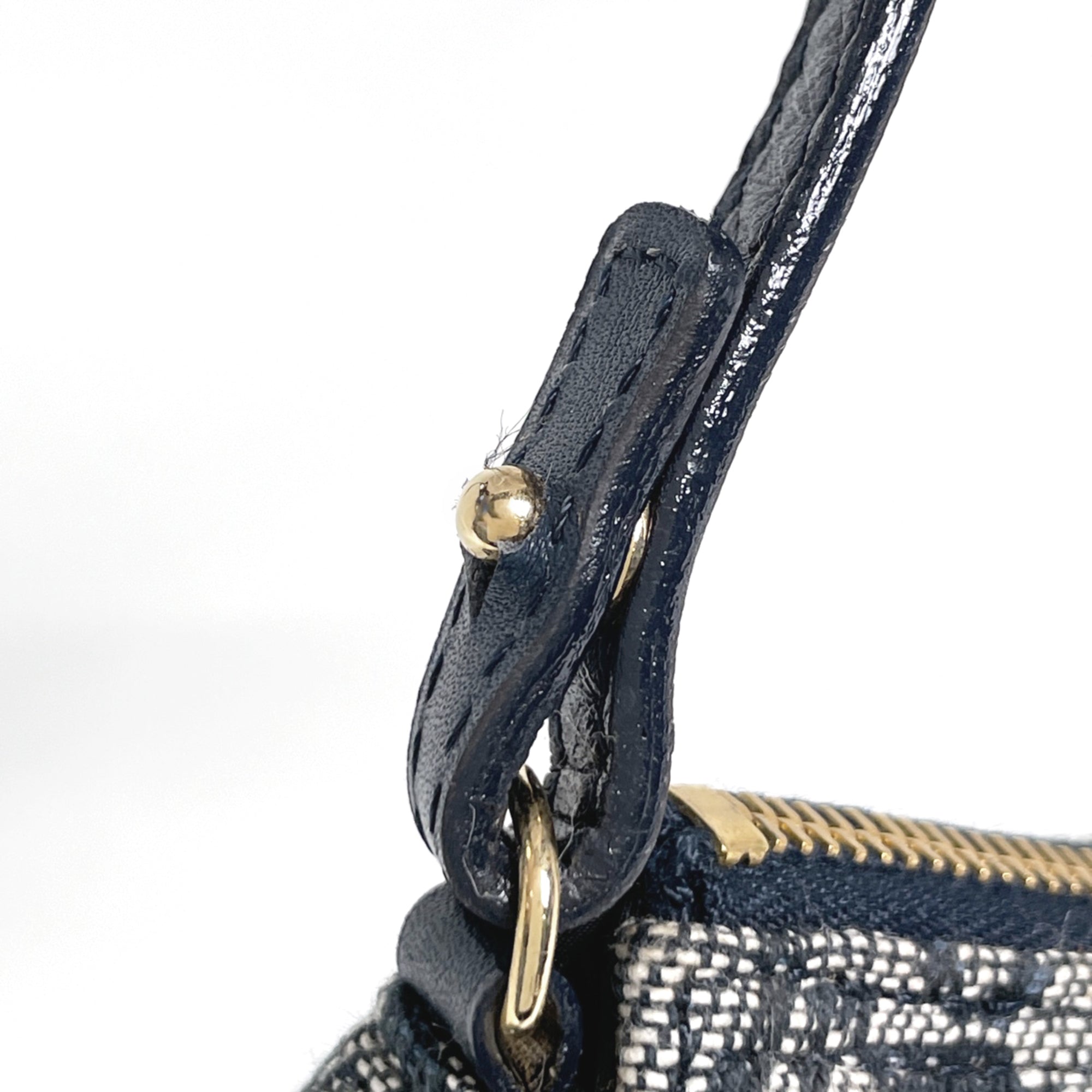Christian Dior Navy Trotter Saddle Bag Shoulder Bag (Pre-Owned)