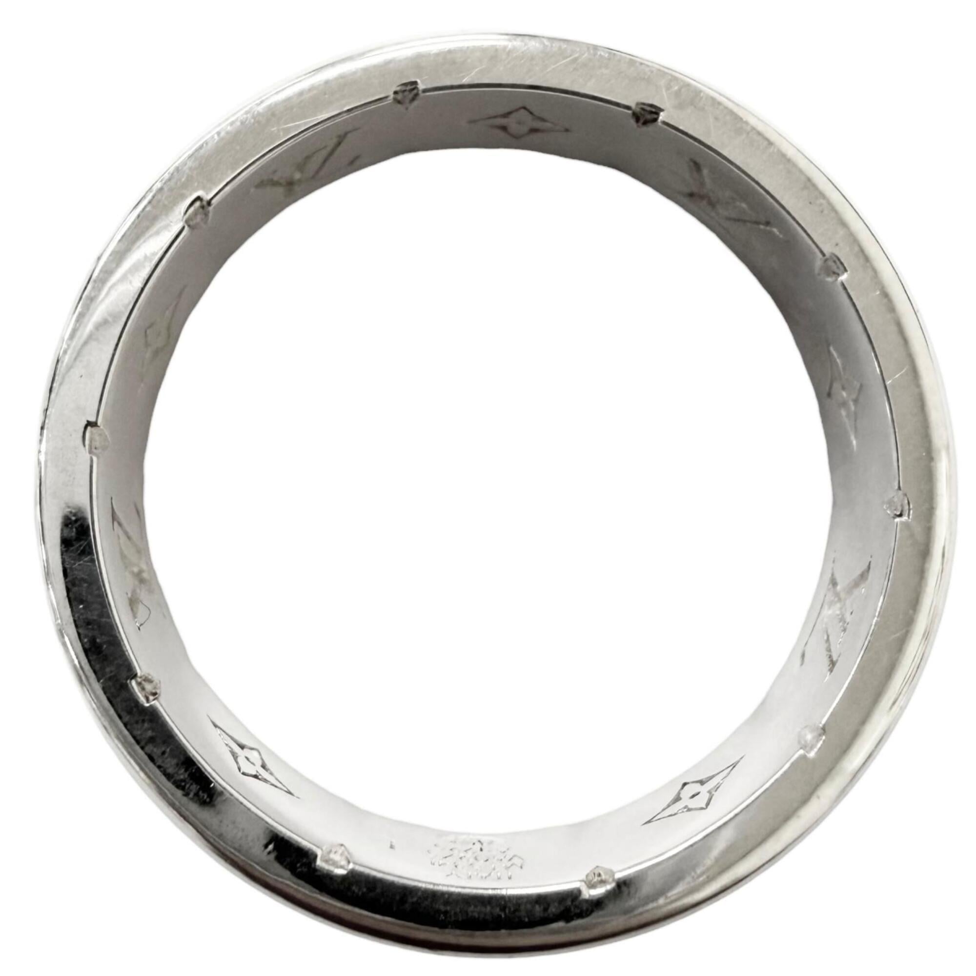 Louis Vuitton Silver Black Silver 925 Band Ring (Pre-Owned)
