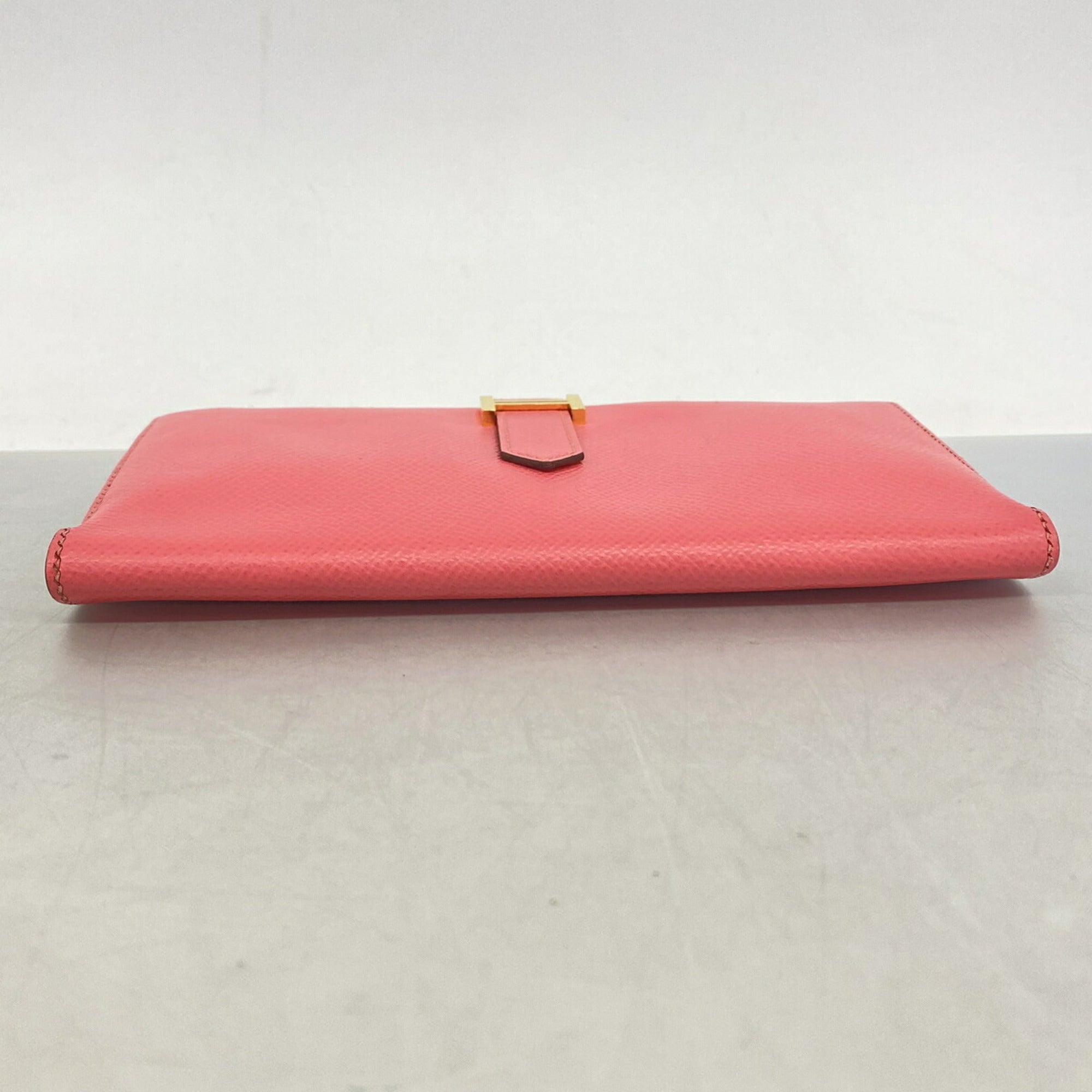 Hermes Rose Azalee Epsom Leather Leather Long Wallet (Bi-Fold) (Pre-Owned)