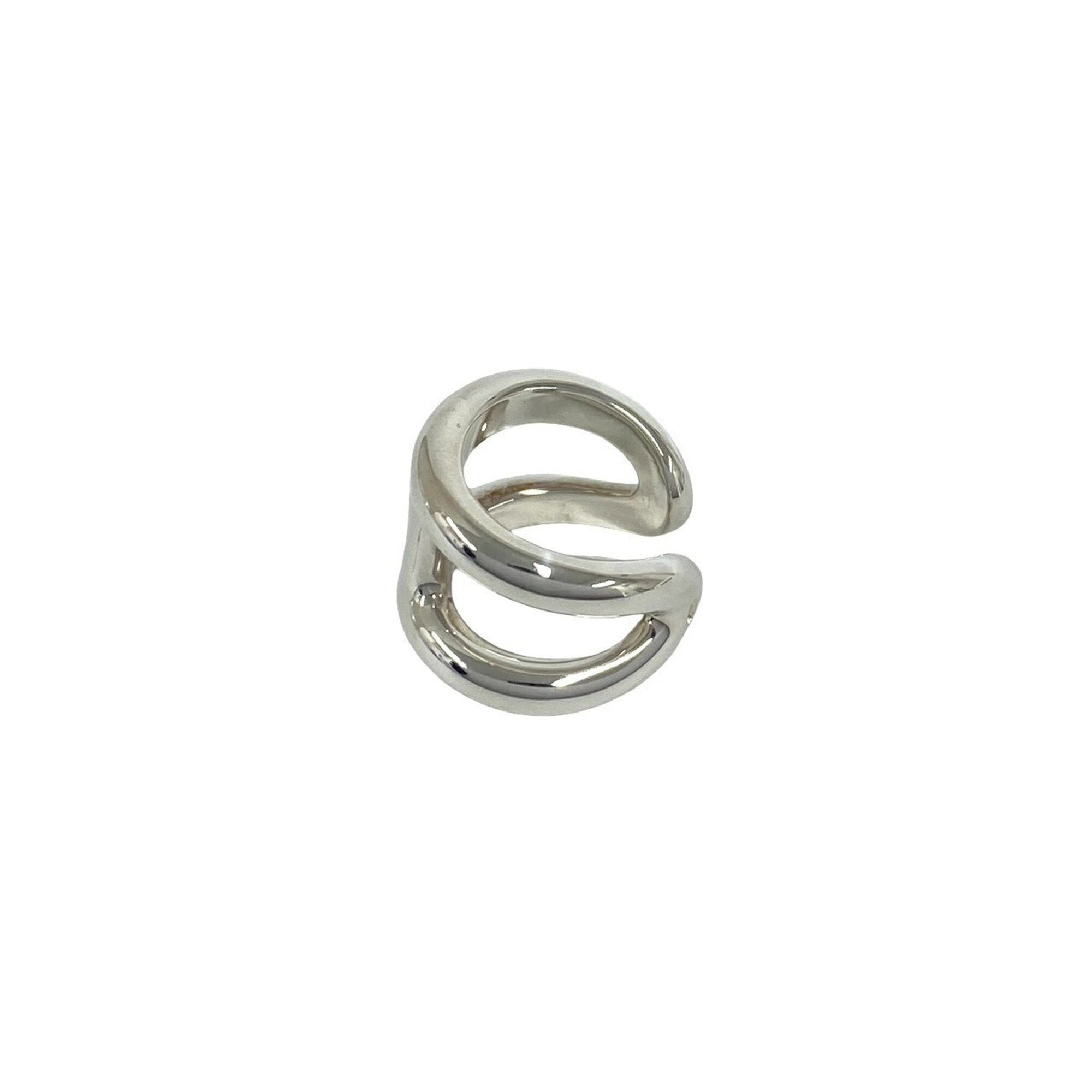 Hermes Silver Silver 925 Band Ring (Pre-Owned)