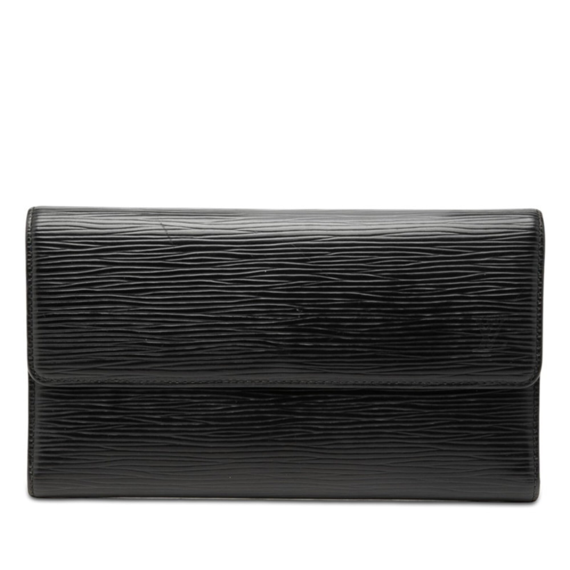 Louis Vuitton Black Noir Cuir Ombre Leather Long Wallet (Bi-Fold) (Pre-Owned)