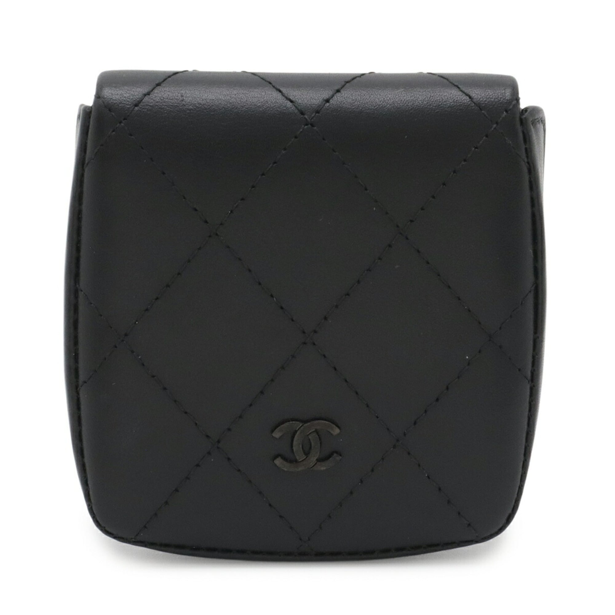 Chanel Black Leather Coin Purse/Coin Case (Pre-Owned)