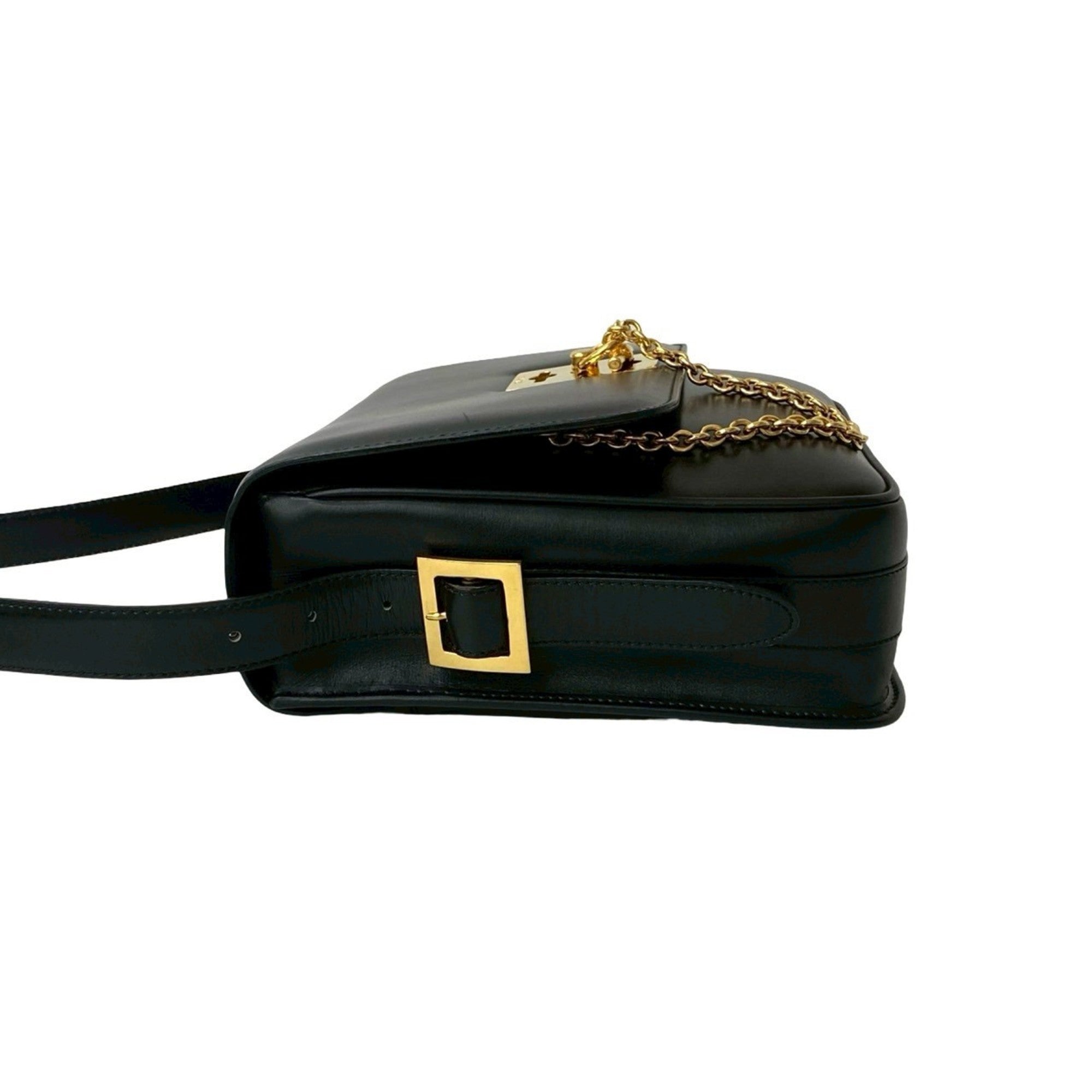 Celine Black Leather Pochette Shoulder Bag (Pre-Owned)