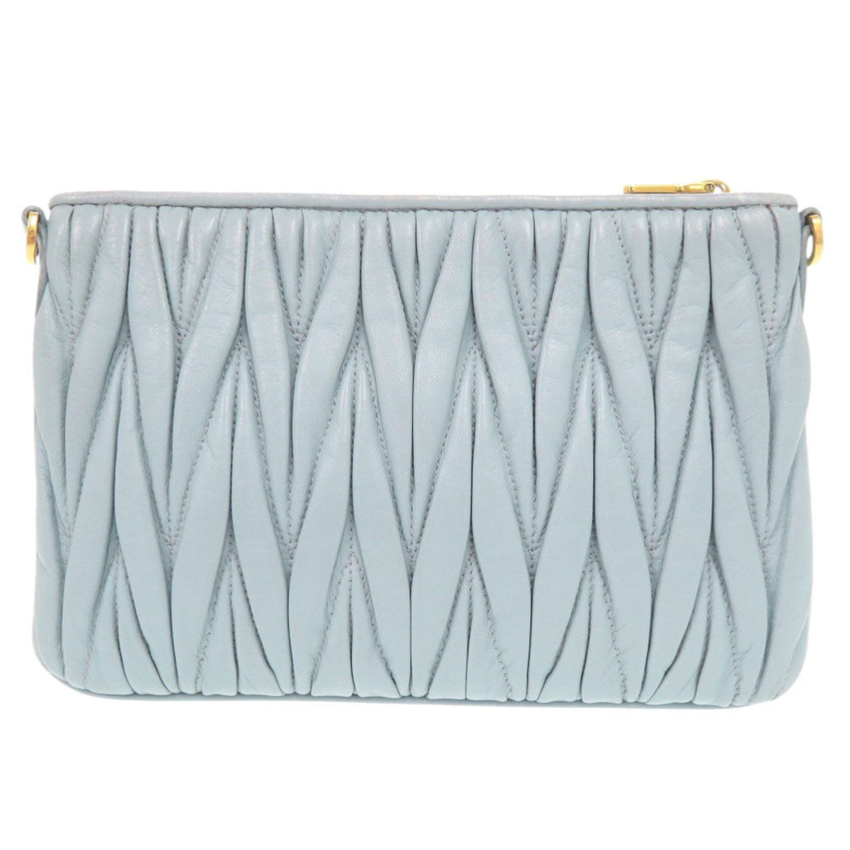 Miu Miu Matelasse Light Blue Leather Shoulder Bag (Pre-Owned)