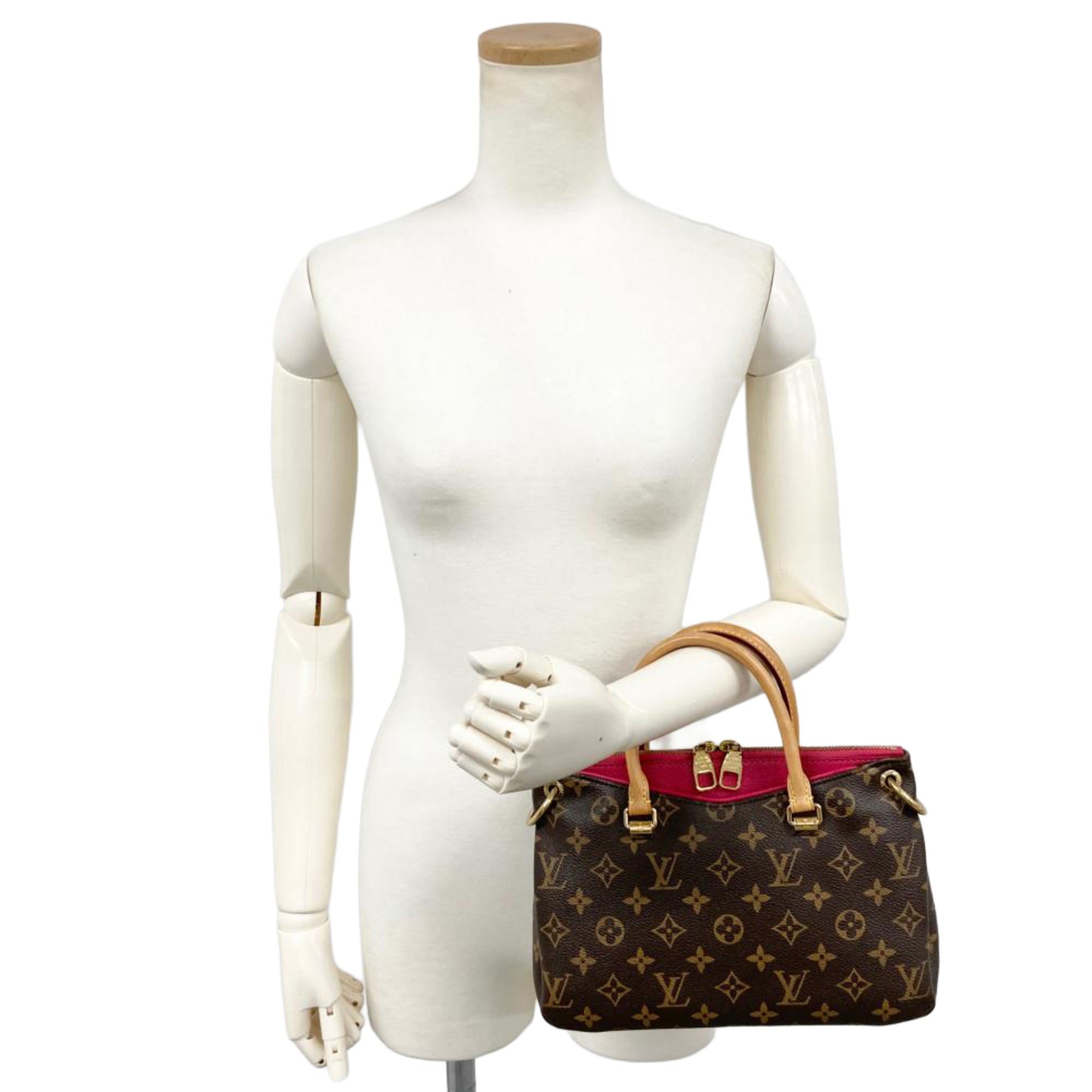 Louis Vuitton Cerise Red Color Monogram Canvas Handbag (Pre-Owned)