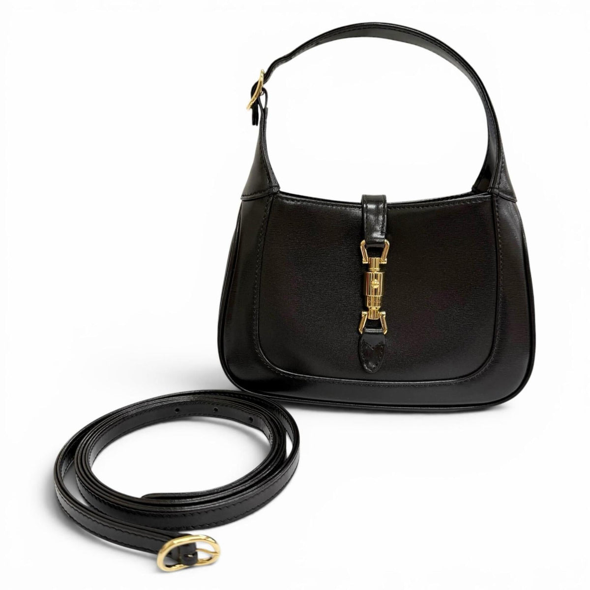Gucci Black Leather Handbag Shoulder Bag (Pre-Owned)