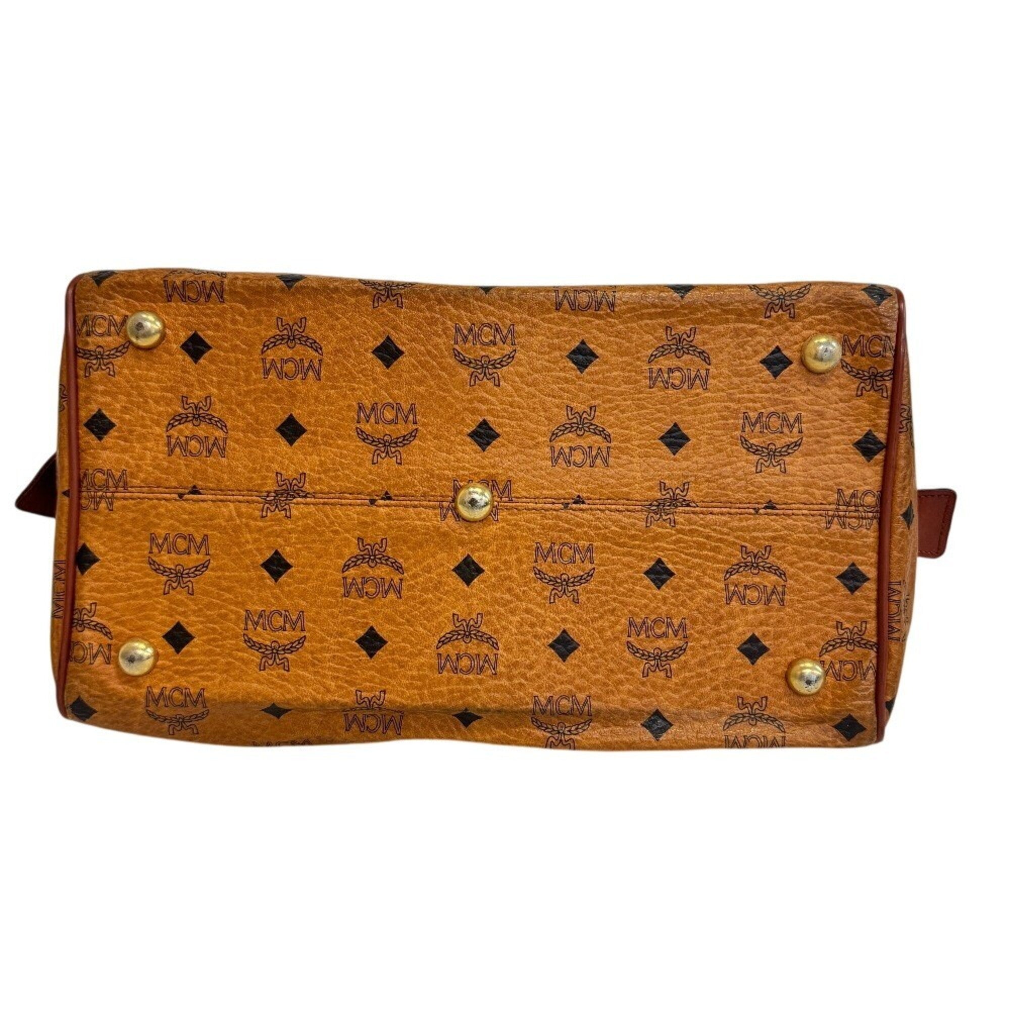 Mcm Brown Leather Boston Bag (Pre-Owned)
