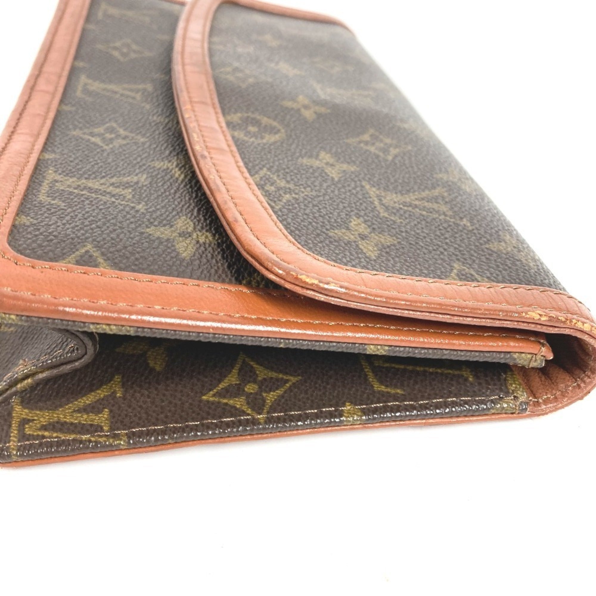 Louis Vuitton Brown Monogram Clutch Bag Handbag Pochette Pouch (Pre-Owned)