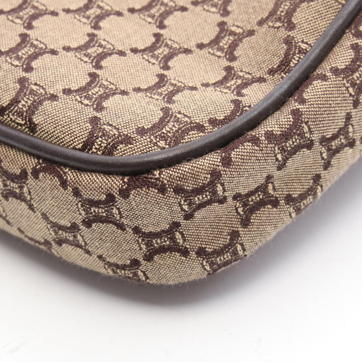 Celine Beige Brown Canvas Leather Handbag Shoulder Bag (Pre-Owned)