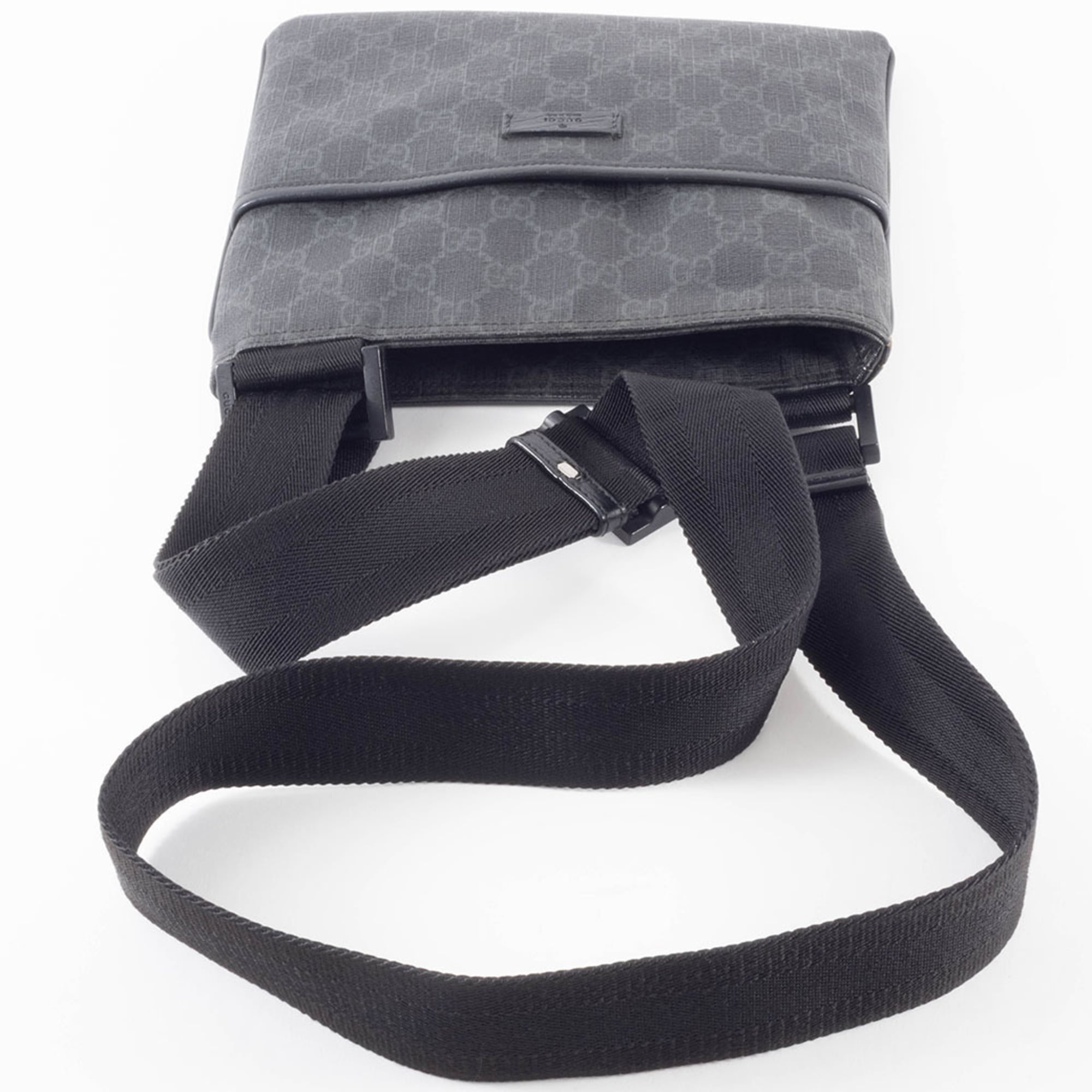 Gucci Gray Gg Supreme Leather Shoulder Bag (Pre-Owned)