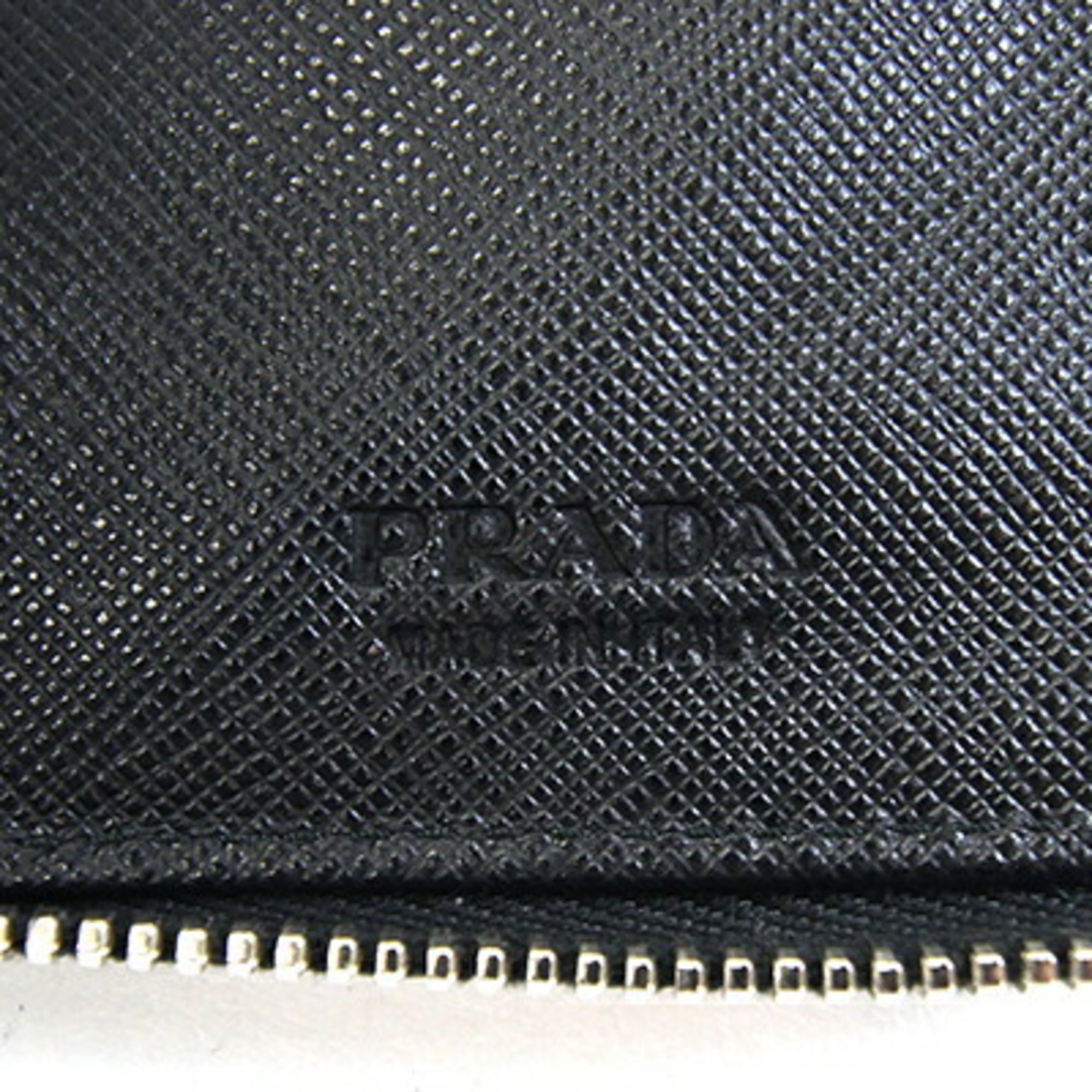 Prada Black Red Color Leather Wallet (Bi-Fold) (Pre-Owned)