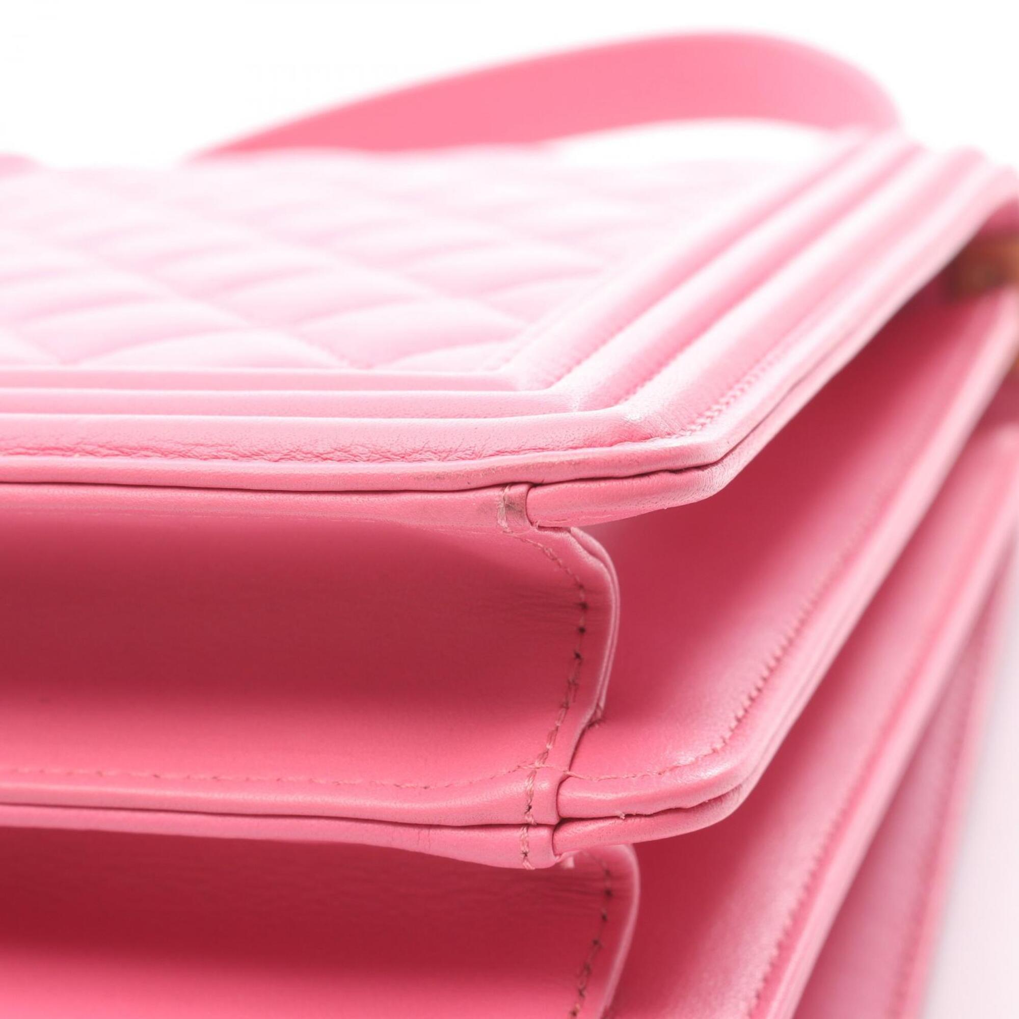 Chanel Pink Leather Handbag Shoulder Bag (Pre-Owned)