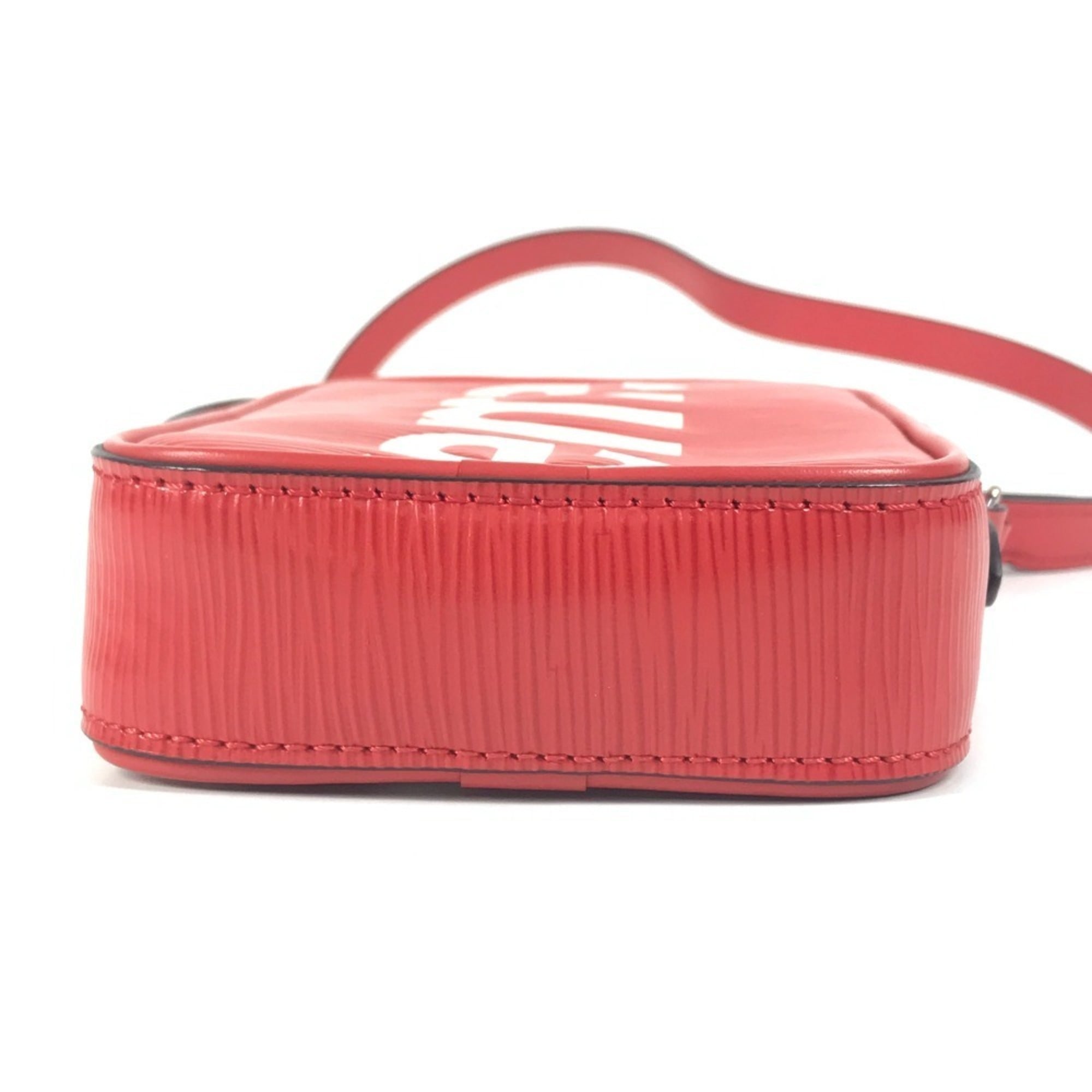 Louis Vuitton Red Color White Epi Leather Pochette Shoulder Bag (Pre-Owned)