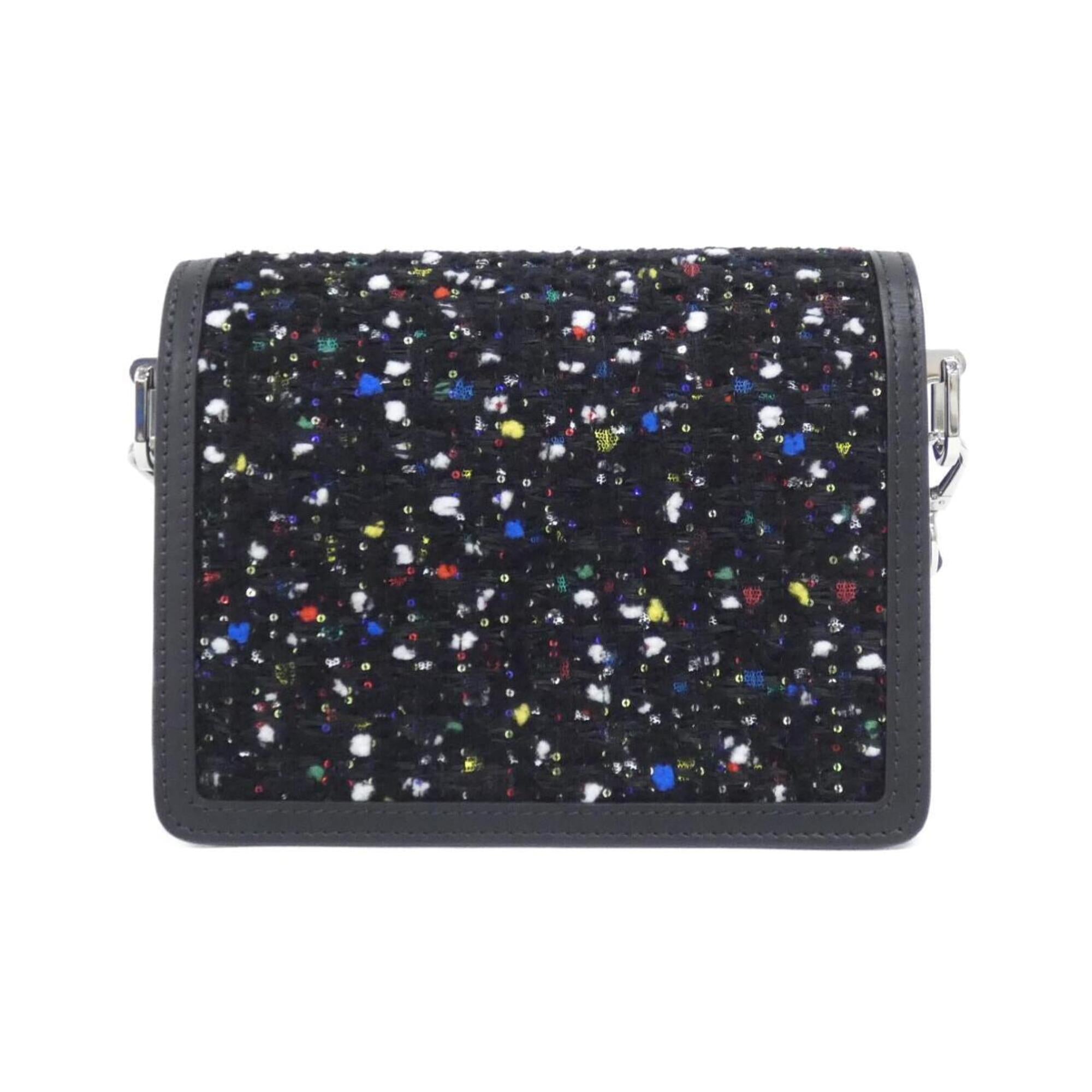 Louis Vuitton Black Tweed Spangles Leather Shoulder Bag (Pre-Owned)