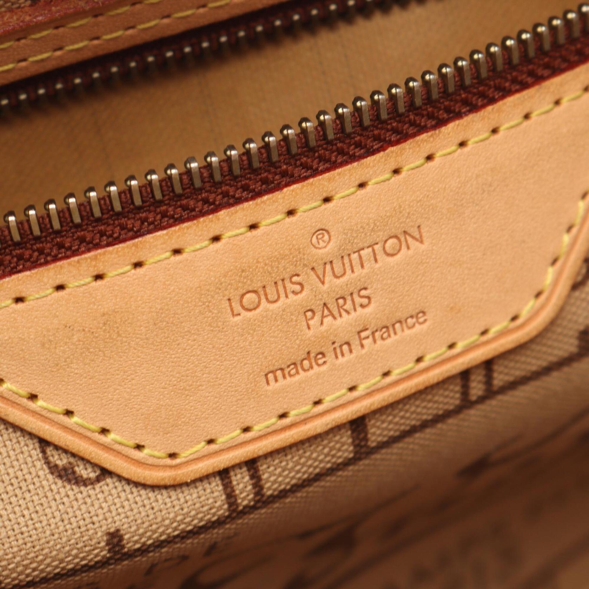 Louis Vuitton Monogram Brown Coated Canvas Leather Tote Bag (Pre-Owned)