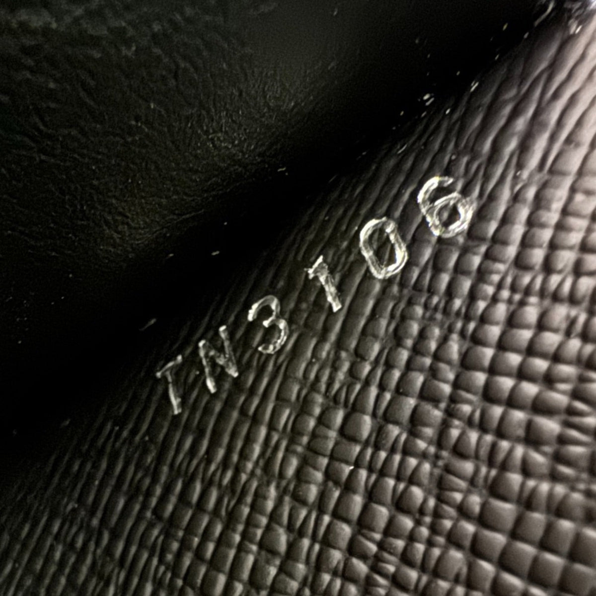 Louis Vuitton Damier Black Leather Long Wallet (Bi-Fold) (Pre-Owned)