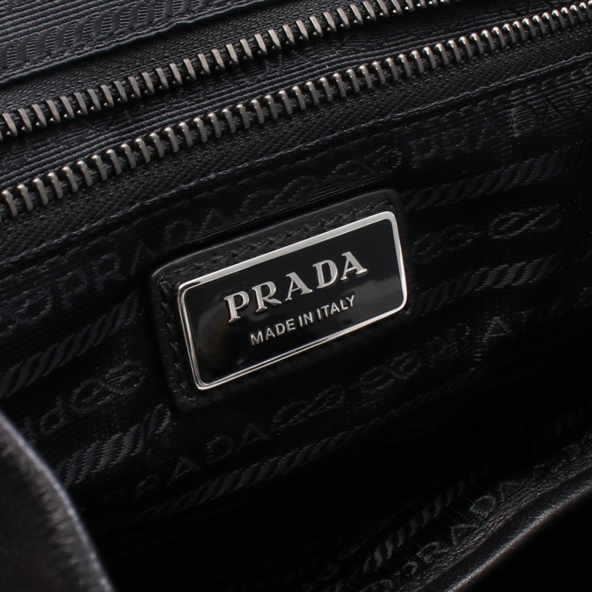 Prada Black Leather Backpack Handbag (Pre-Owned)