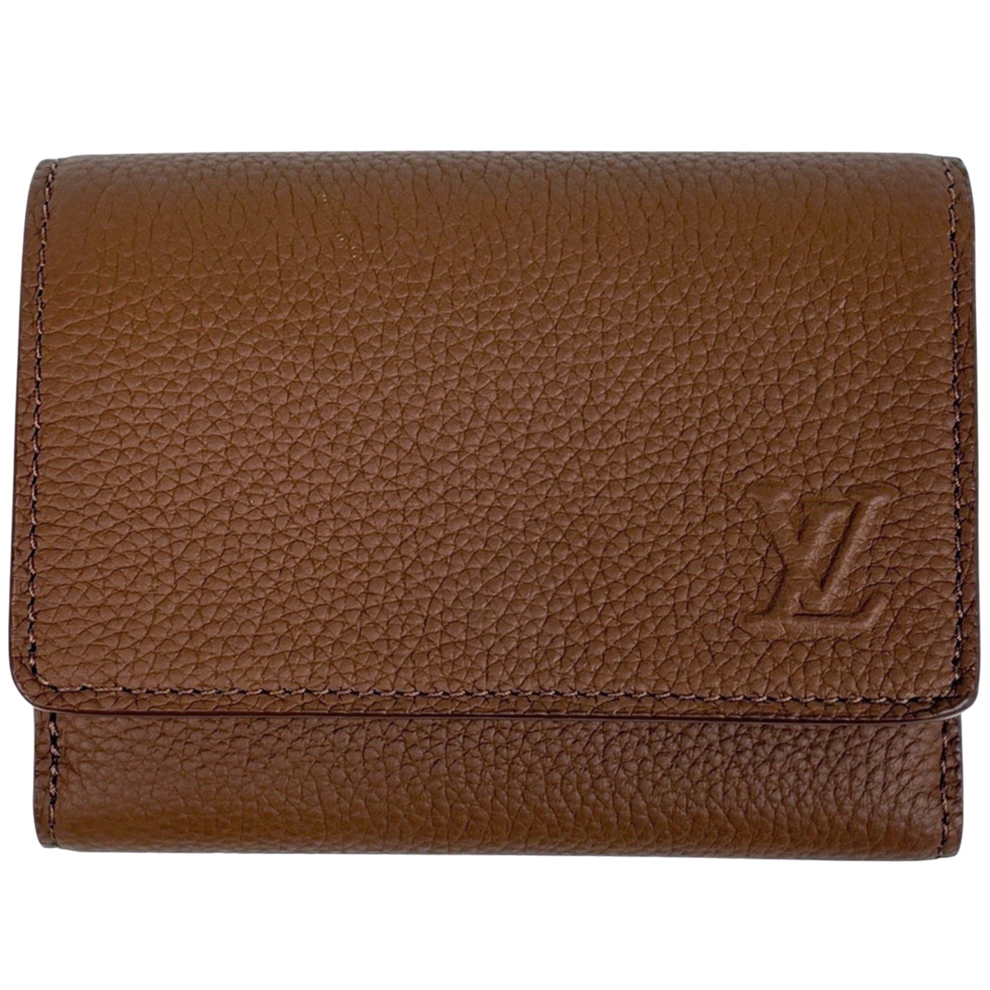 Louis Vuitton Brown Leather Wallet (Tri-Fold) (Pre-Owned)