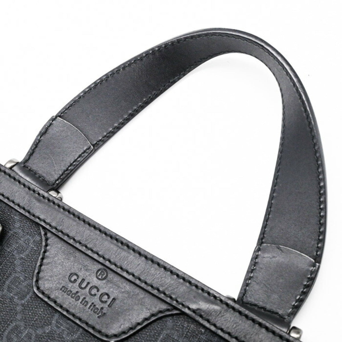 Gucci Gg Plus Black Gg Supreme Leather Tote Bag (Pre-Owned)