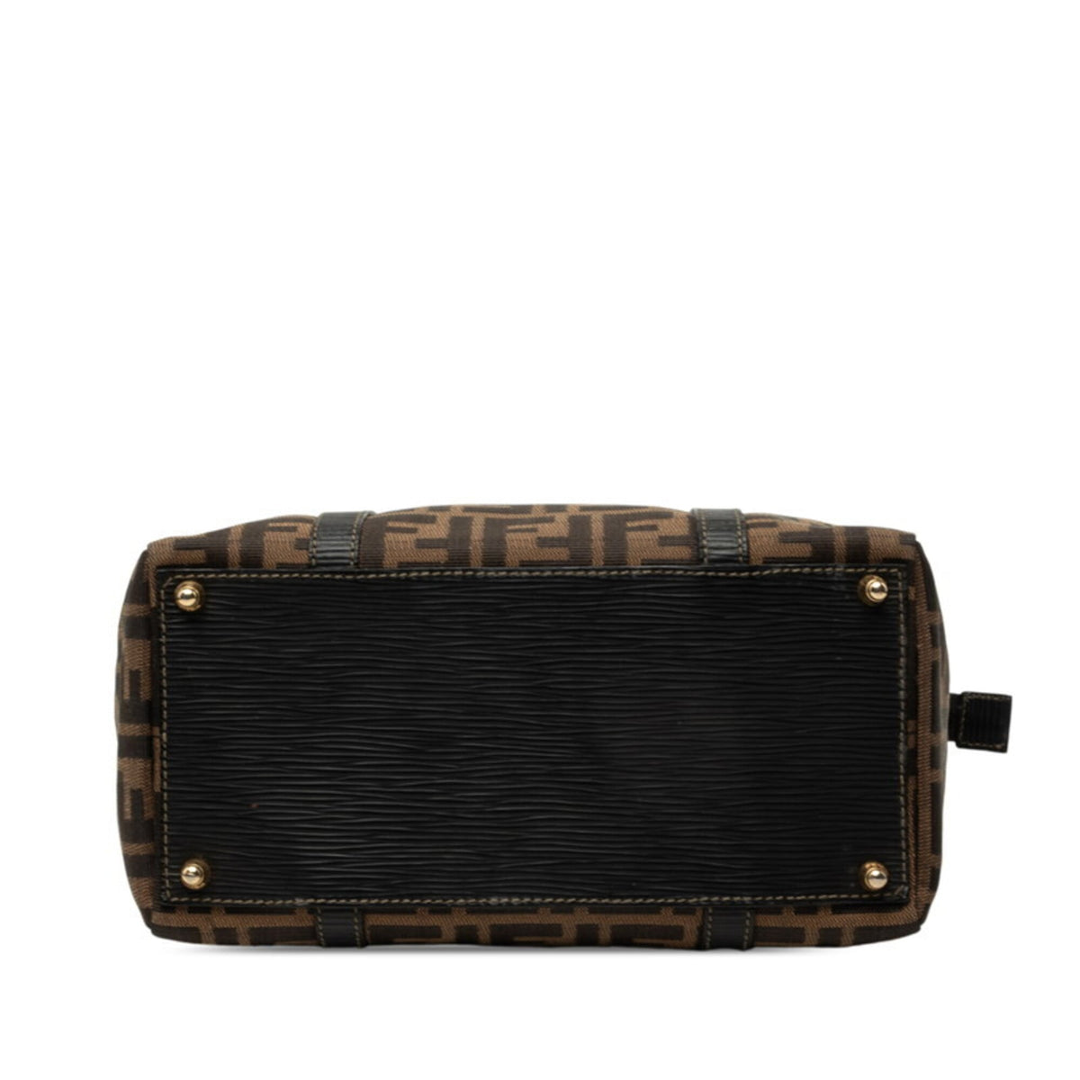 Fendi Black Brown Zucca Handbag Shoulder Bag (Pre-Owned)