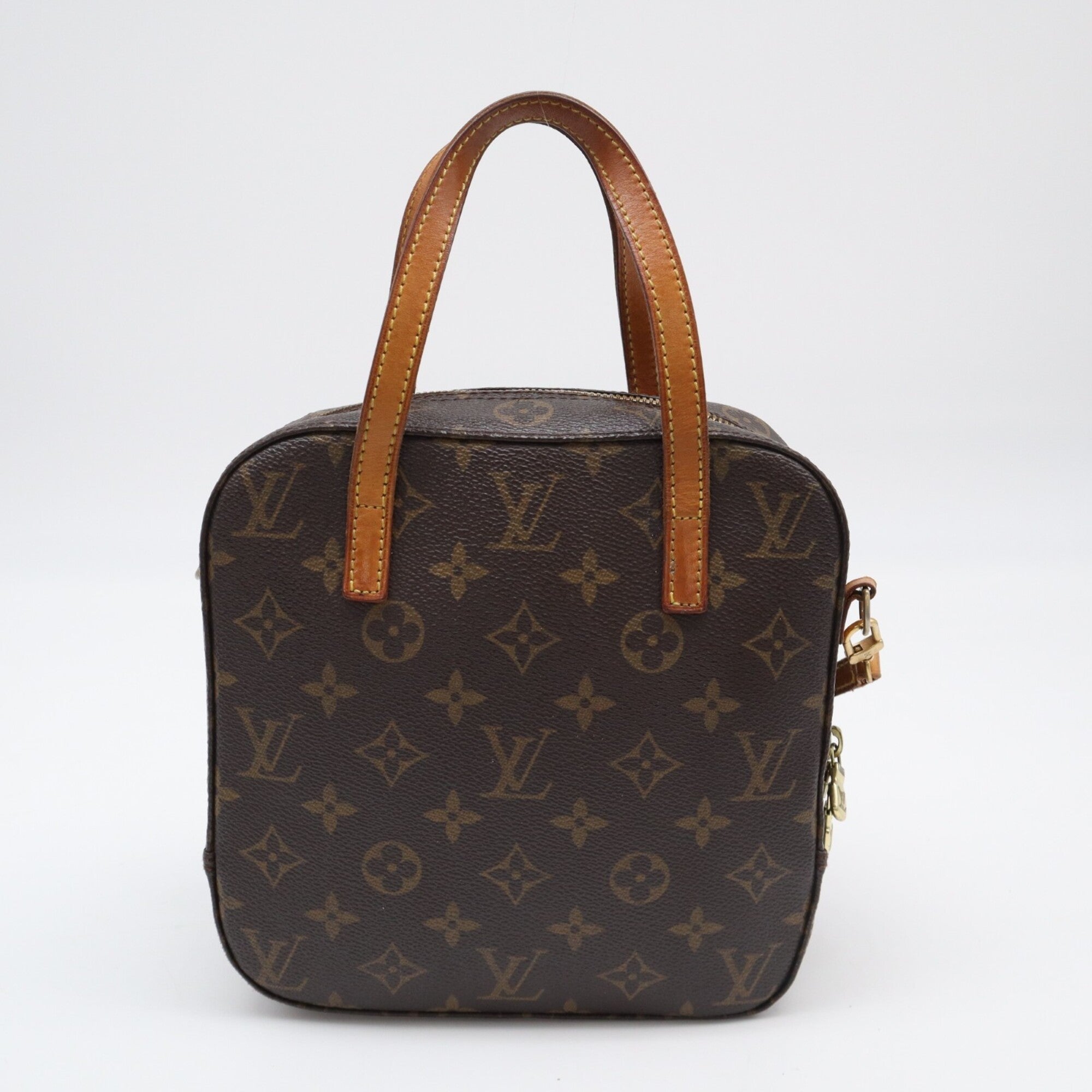 Louis Vuitton Monogram Beige Brown Coated Canvas Leather Handbag (Pre-Owned)