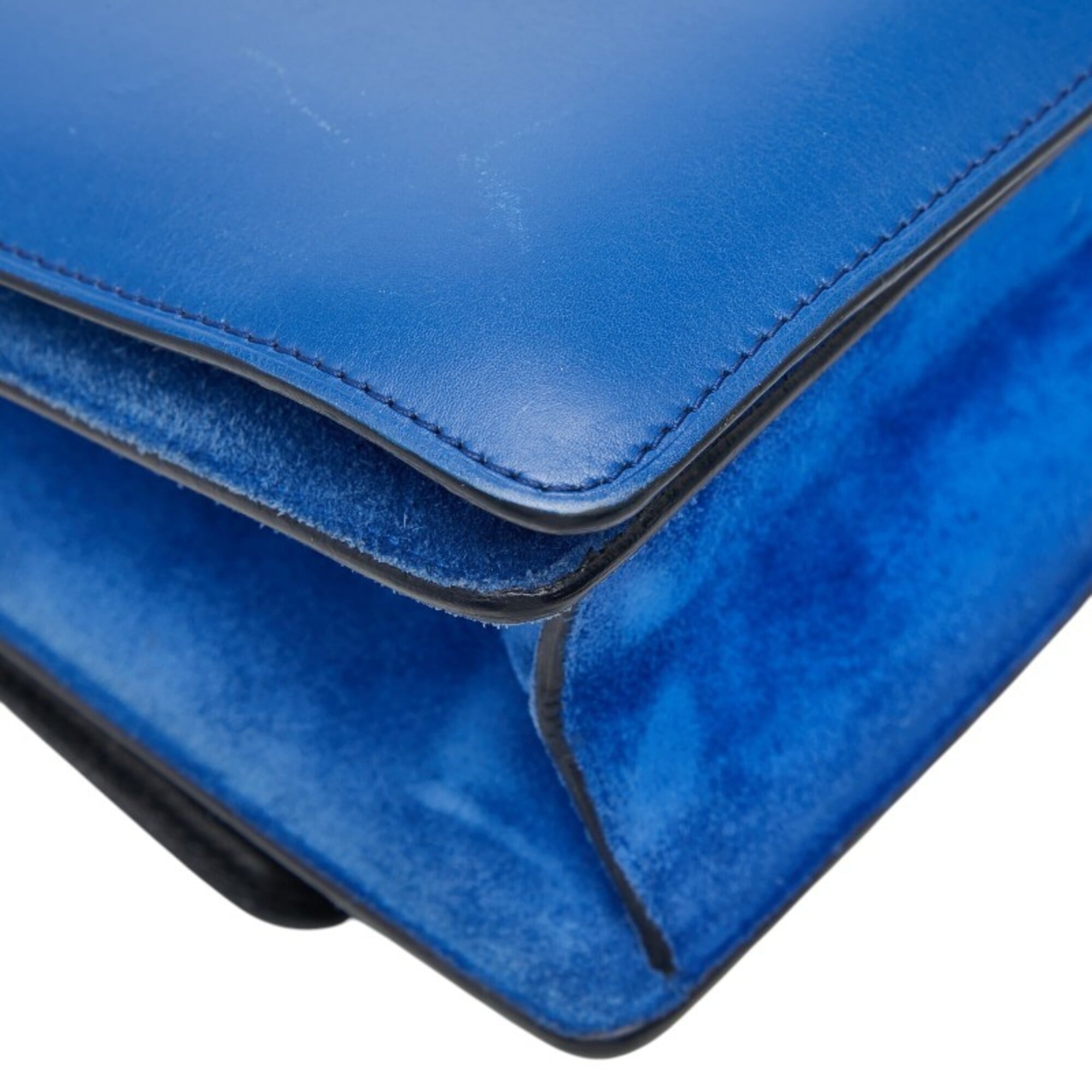 Celine Blue Suede Leather Shoulder Bag (Pre-Owned)
