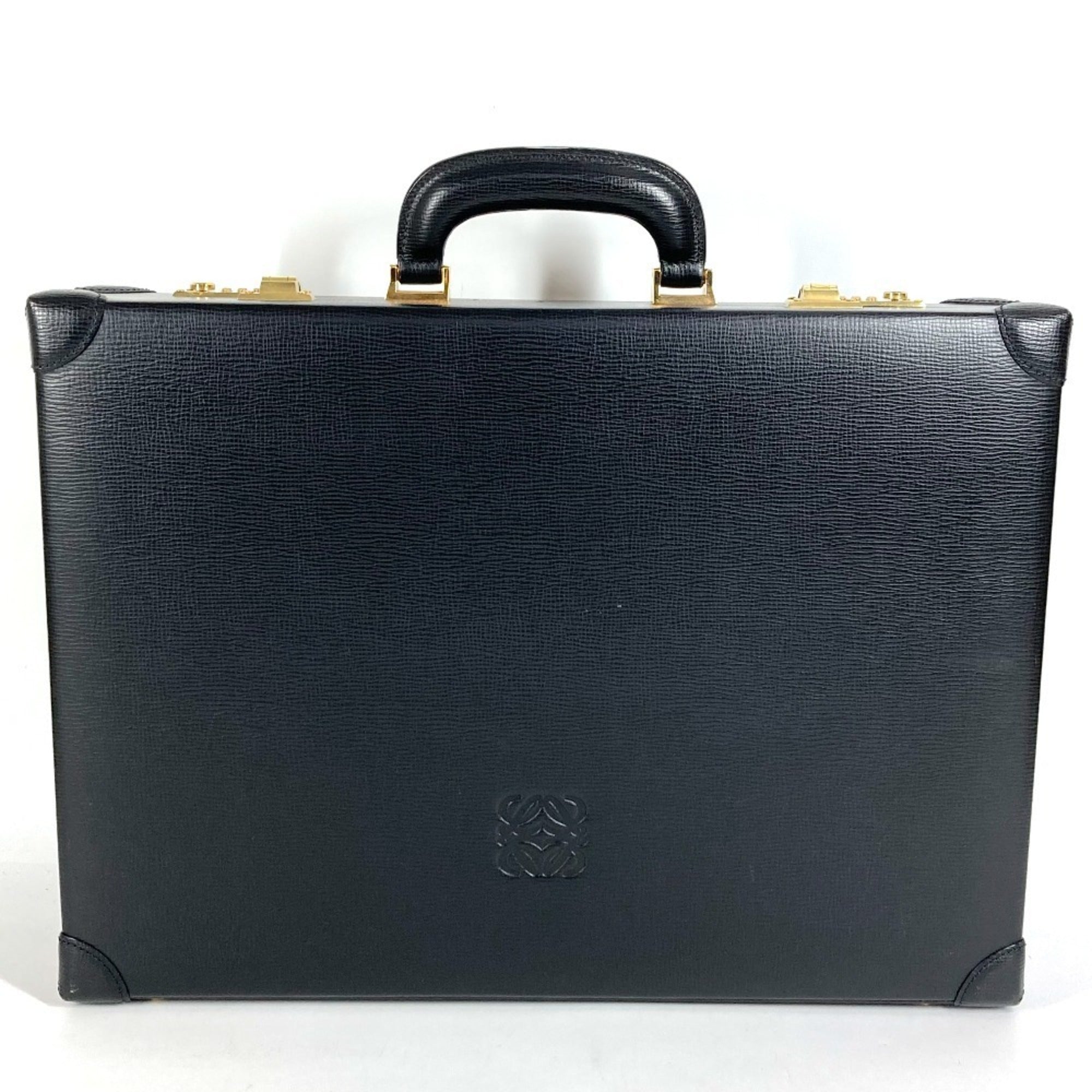 Loewe Black Leather Attaché Case Handbag Tote Bag (Pre-Owned)