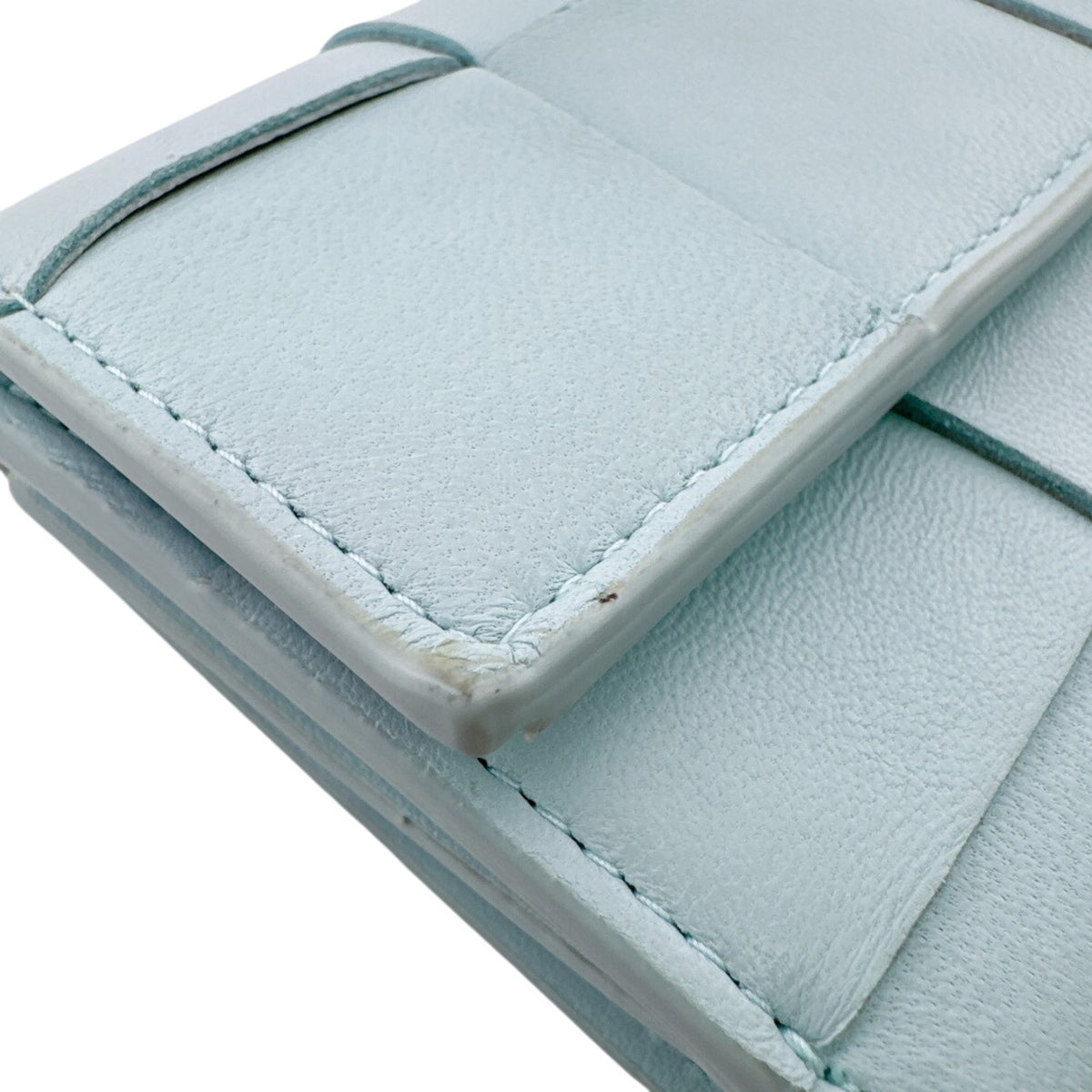 Bottega Veneta Blue Leather Wallet (Tri-Fold) (Pre-Owned)