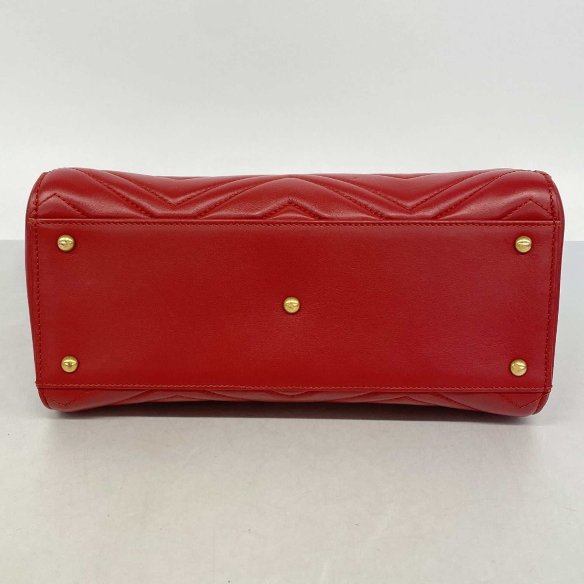 Gucci Red Color Leather Handbag (Pre-Owned)