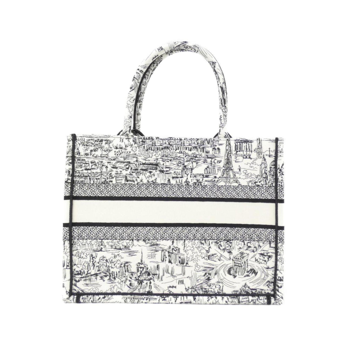 Christian Dior Black White Canvas Handbag (Pre-Owned)