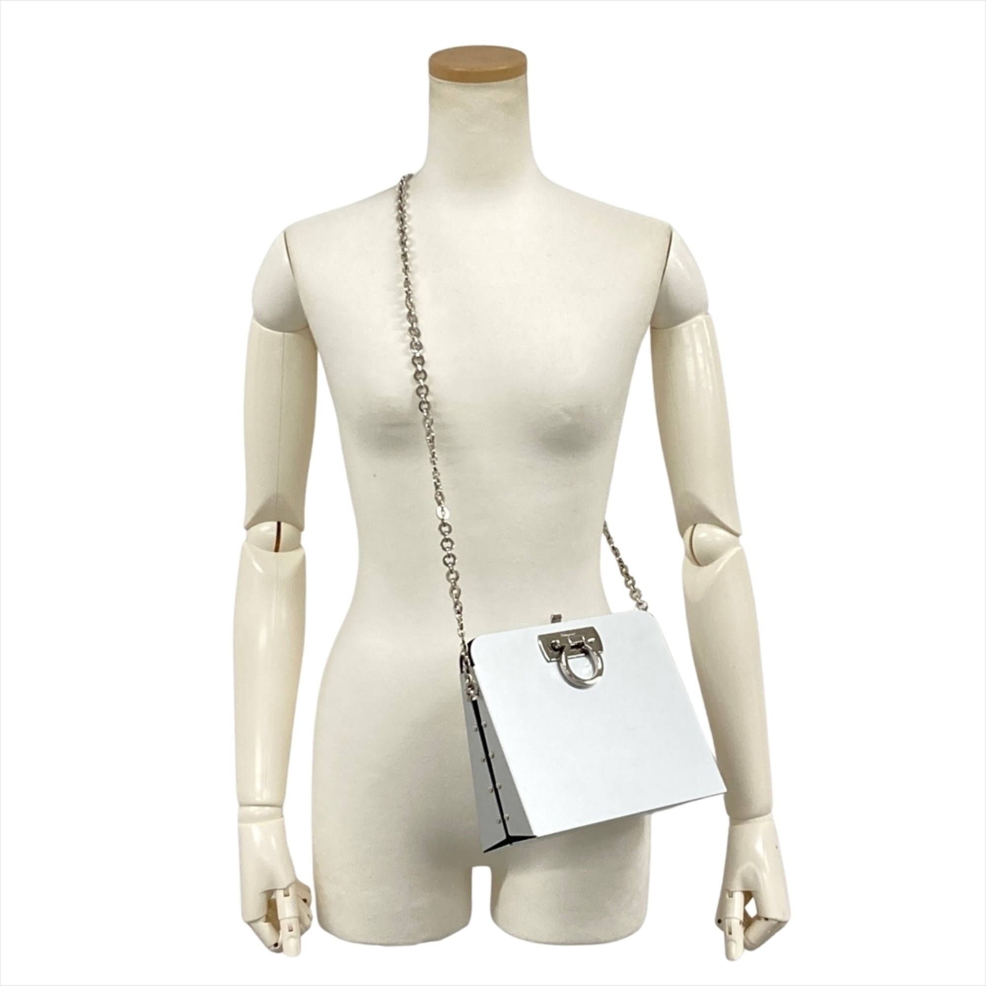 Salvatore Ferragamo Silver Aluminum Shoulder Bag (Pre-Owned)