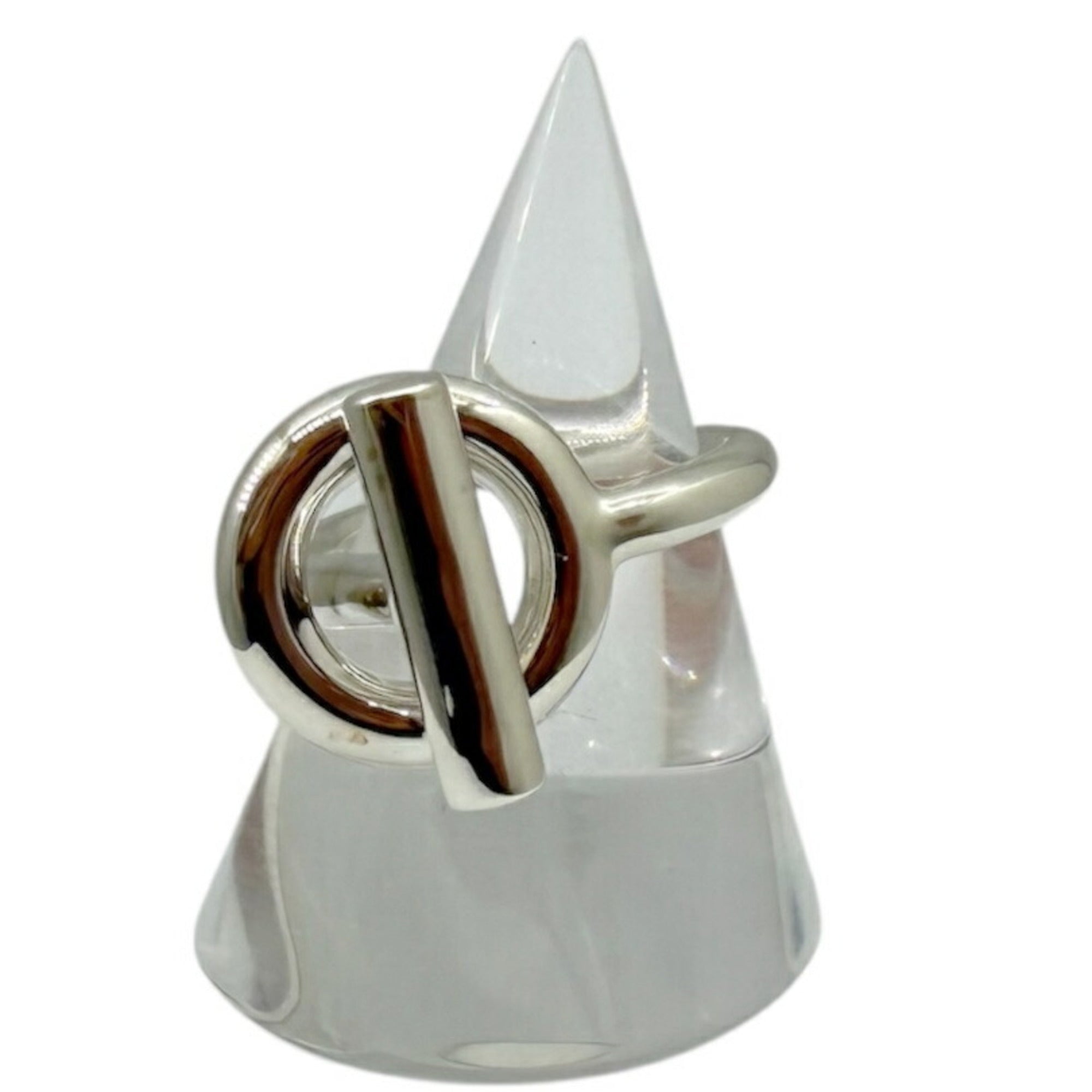 Hermes Silver Silver 925 Band Ring (Pre-Owned)