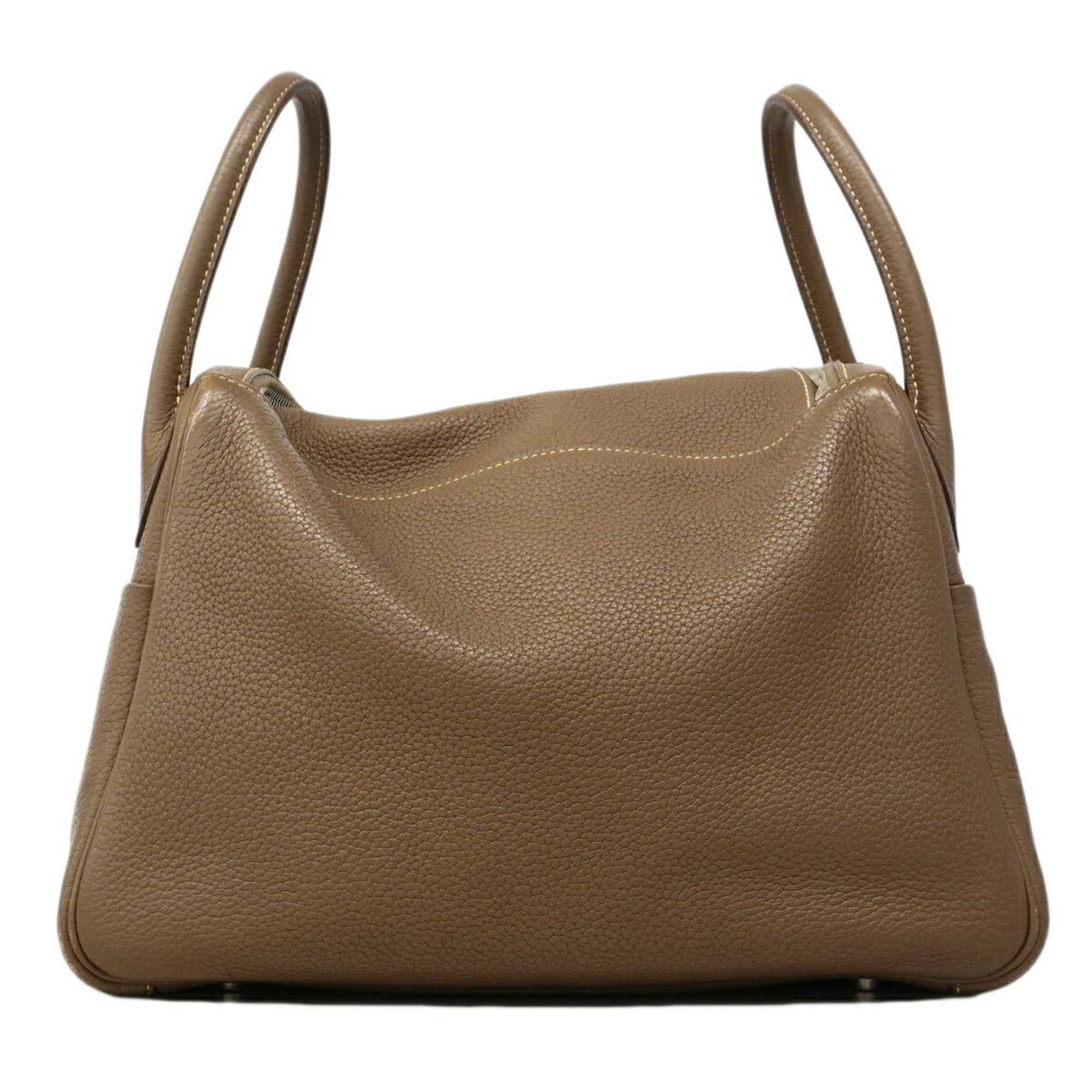 Hermes Gray Taurillon Clemence Leather Handbag (Pre-Owned)